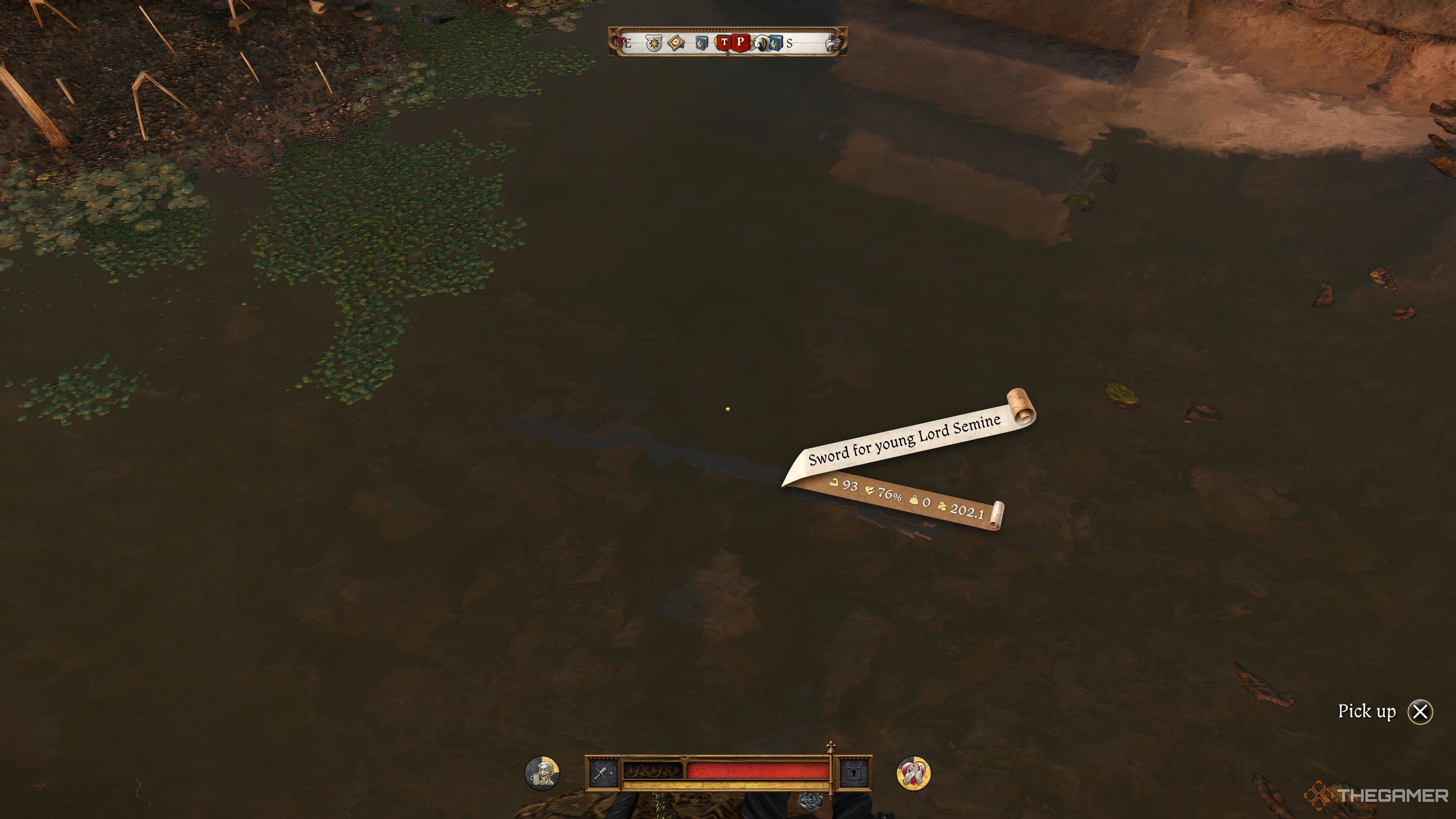 A sword underwater in Kingdom Come: Deliverance 2.