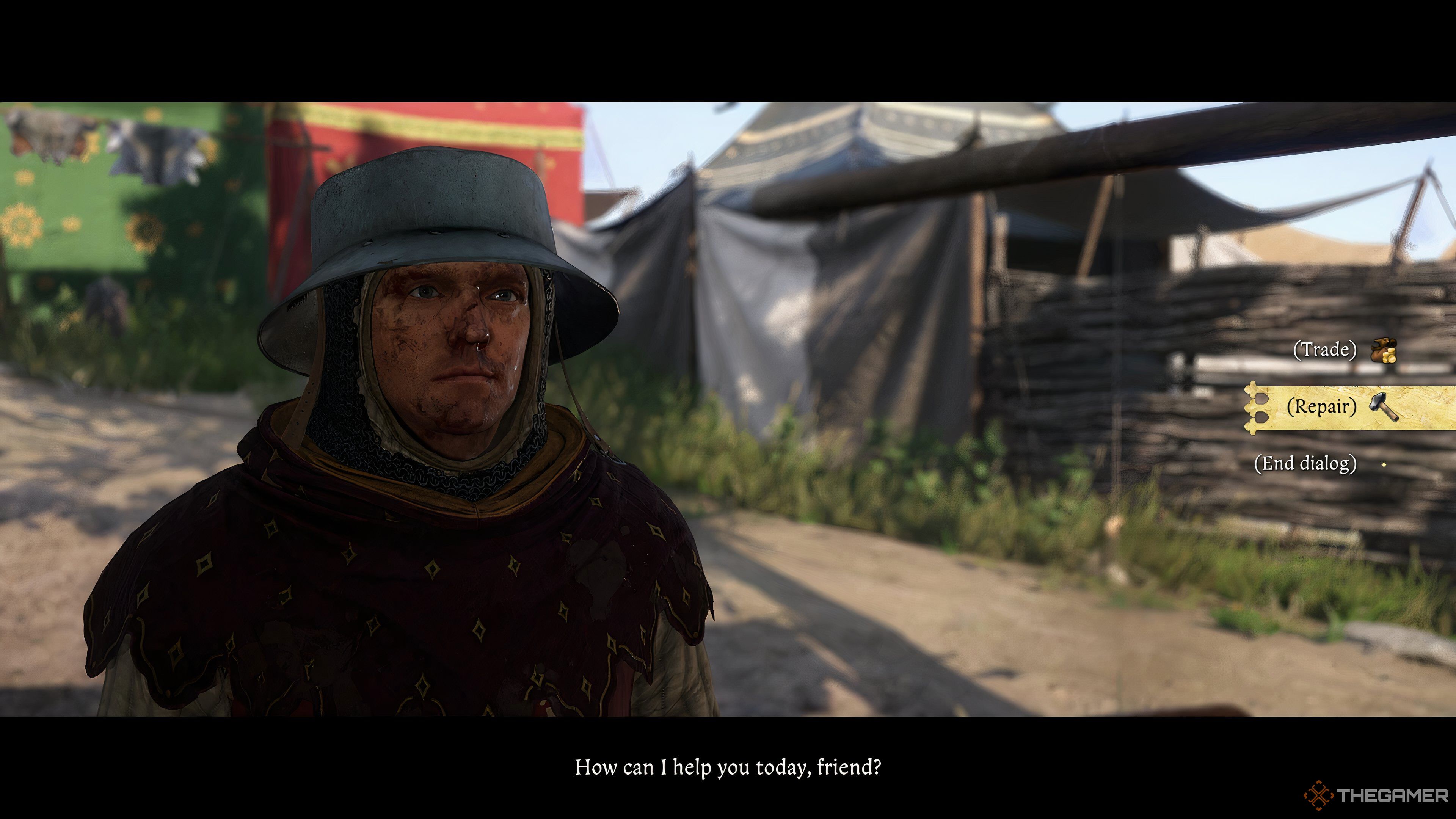 Henry speaking to a Blacksmith in Kingdom Come: Deliverance 2.