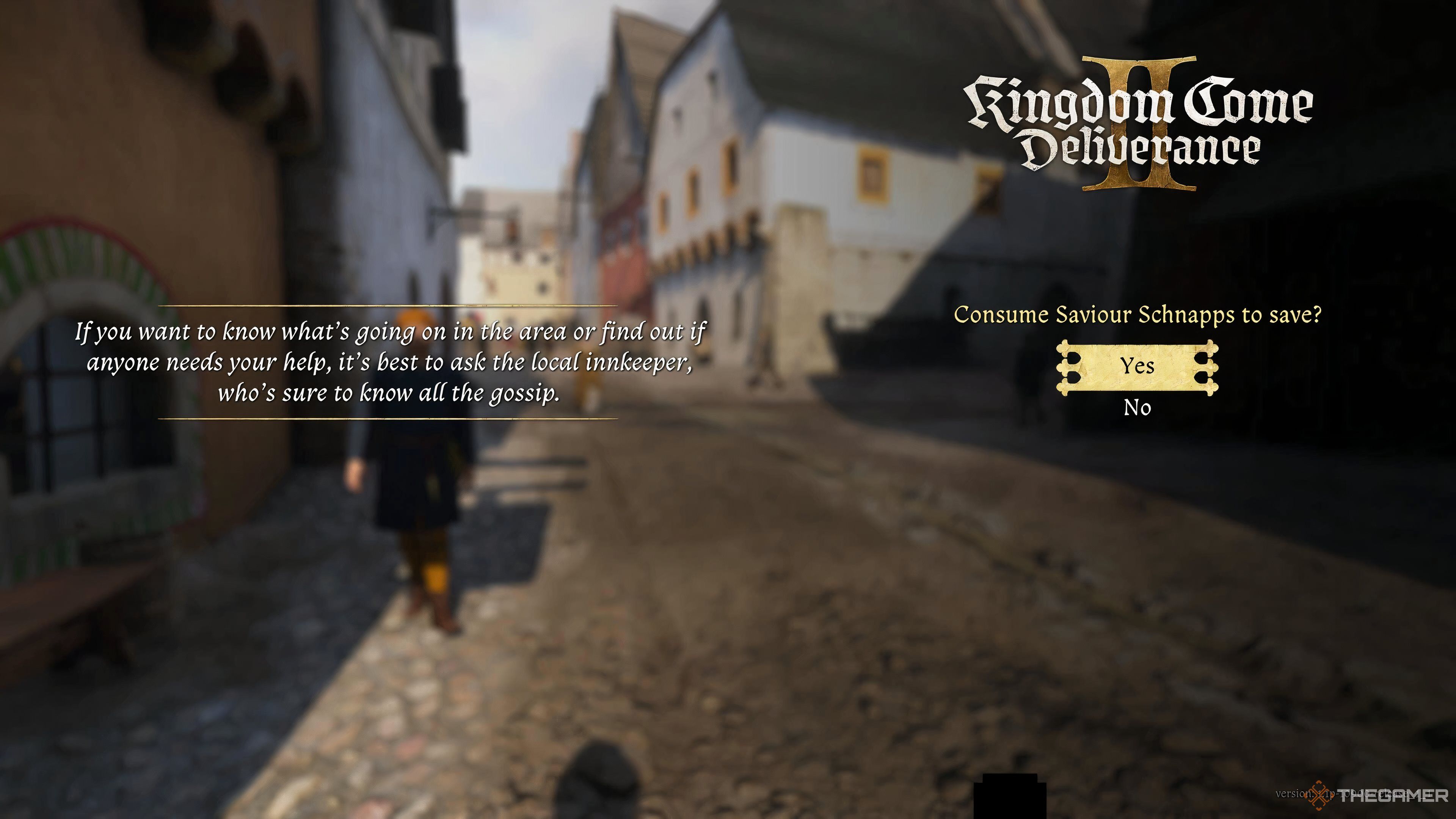 The option to save using Saviour Schnapps in Kingdom Come: Deliverance 2.