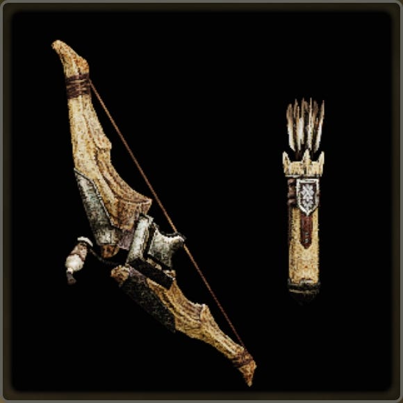 A close-up of a weapon in Monster Hunter Wilds against a black background.