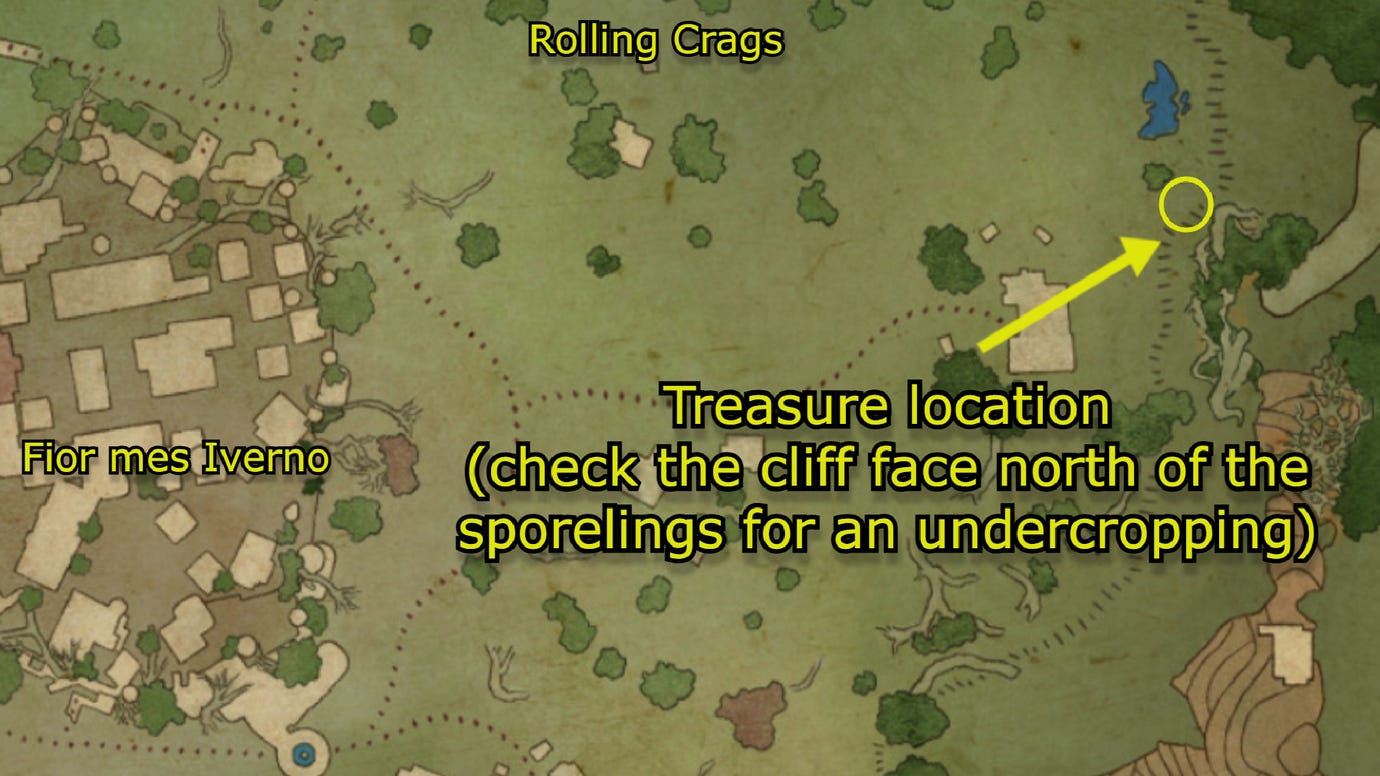 The exact location of the Practical Pockets treasure in Avowed.