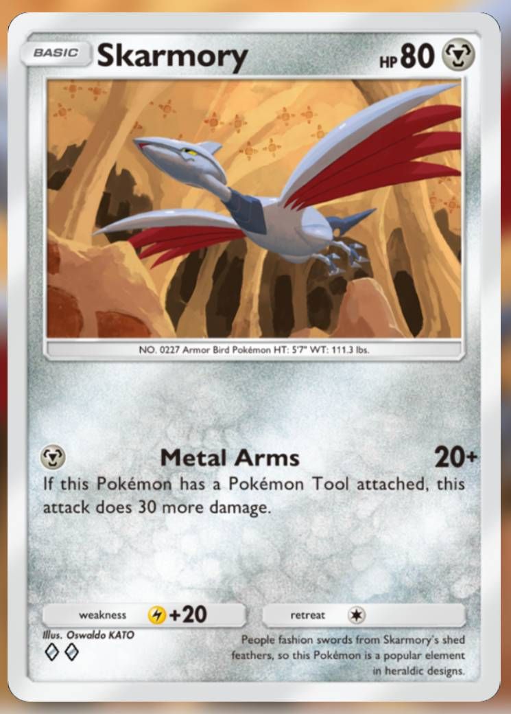 The Skarmory card, from Space-Time Smackdown in Pokemon TCG Pocket.