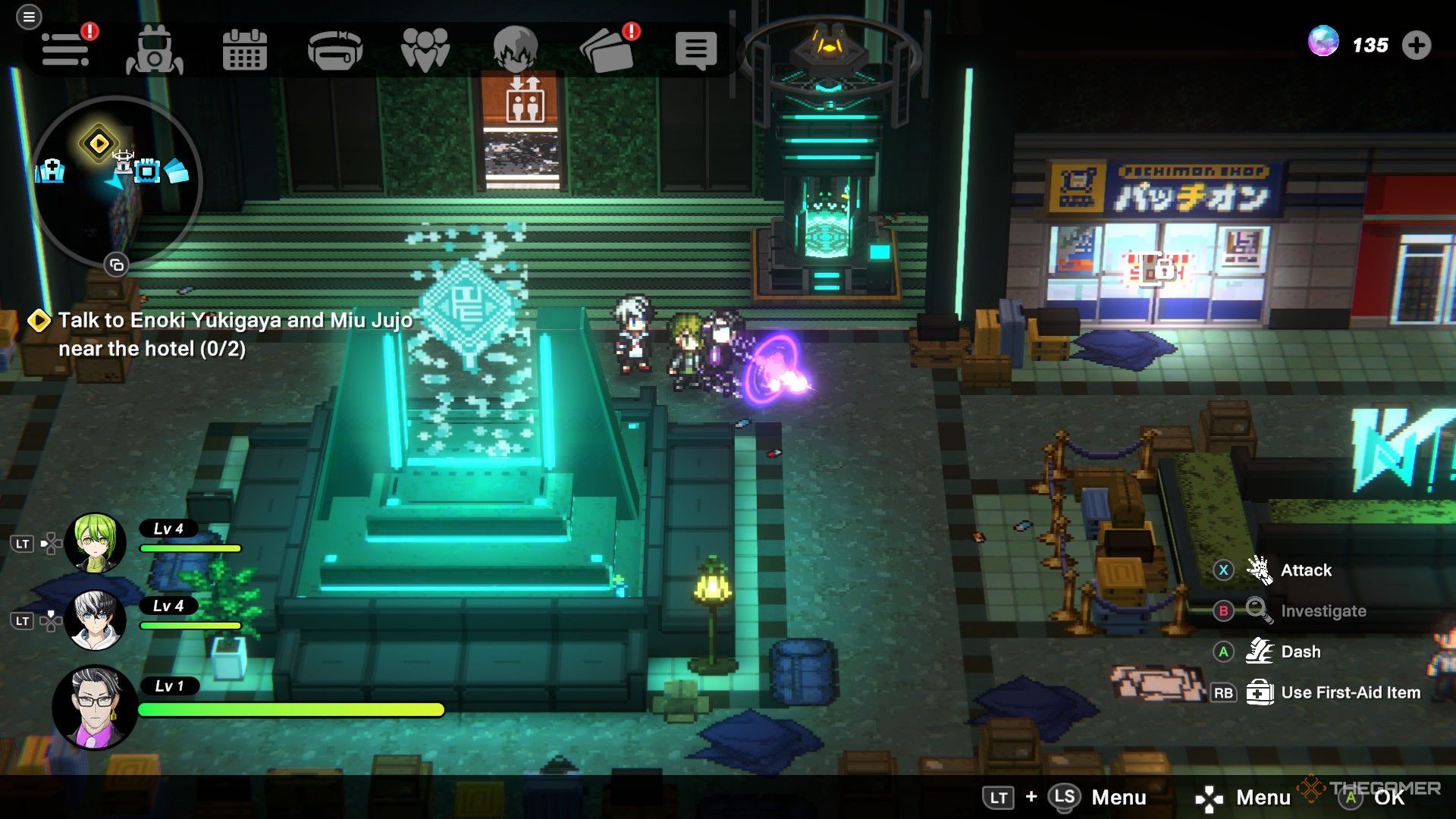 The image shows Yutaka Gotanda using his ranged attack in Tribe Nine.