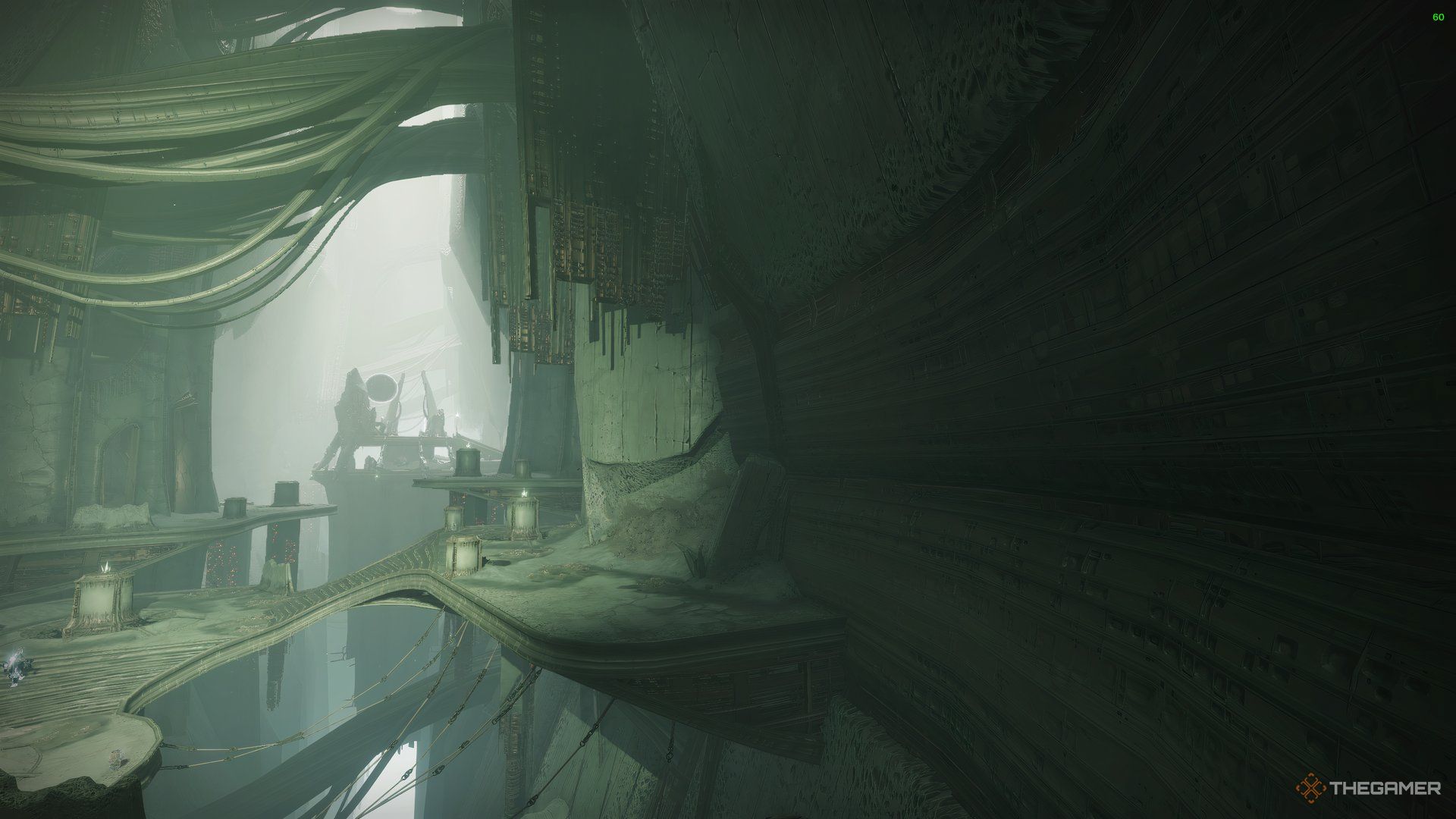 The entrance of Hall of Souls, next to the middle platform where the Subjugator boss appears.