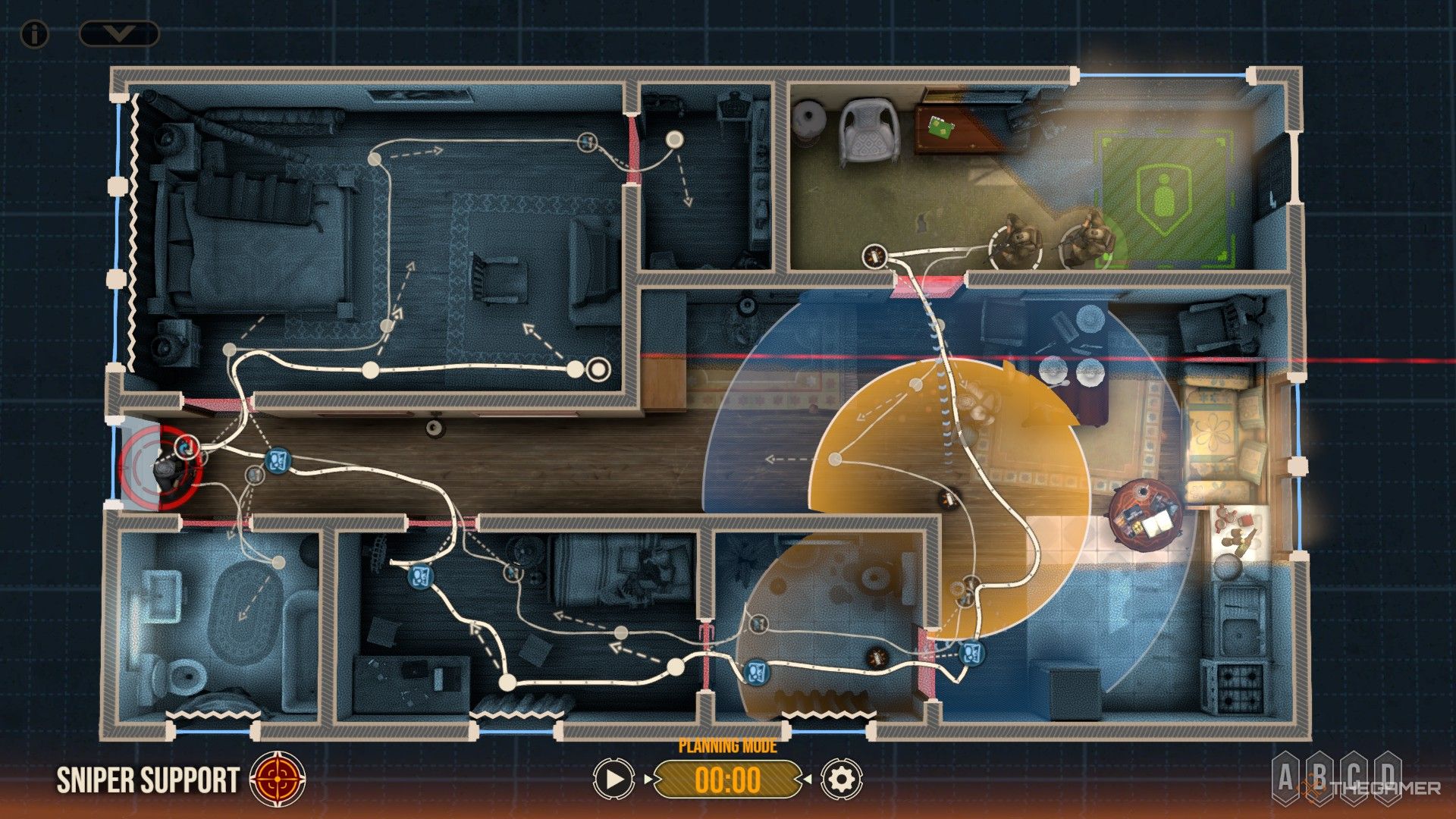 Door Kickers 2: Task Force North - An attack plan with multiple layers of commands.