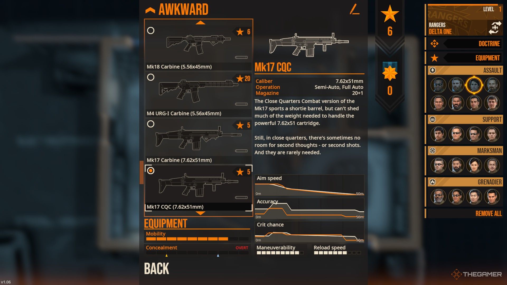 Door Kickers 2: Task Force North - The various unlockable weapons for each soldier class.