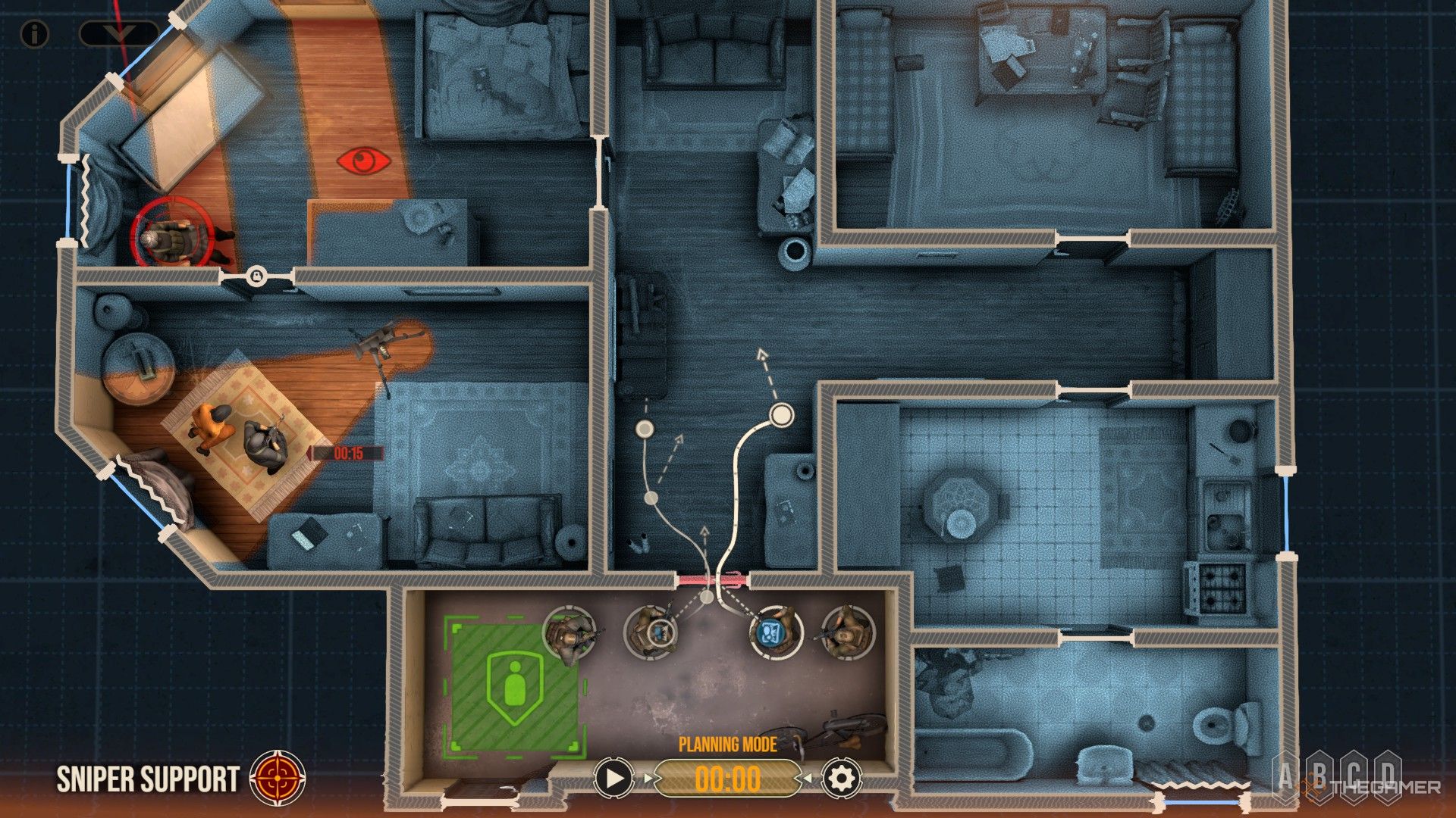 Door Kickers 2: Task Force North - The sqaud assaulting a hostile broadcast station.