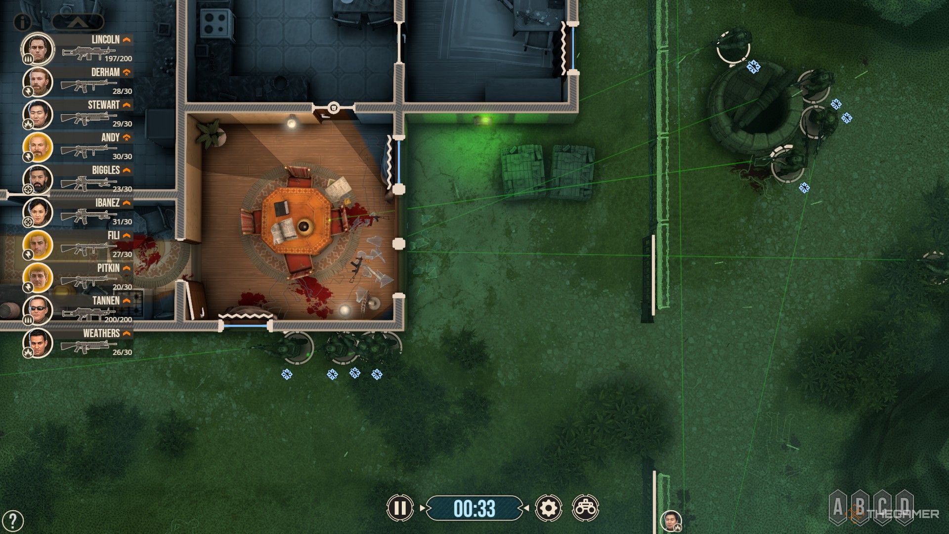 Door Kickers 2: Task Force North - An assault squad pushing a position whilst another is in overwatch.