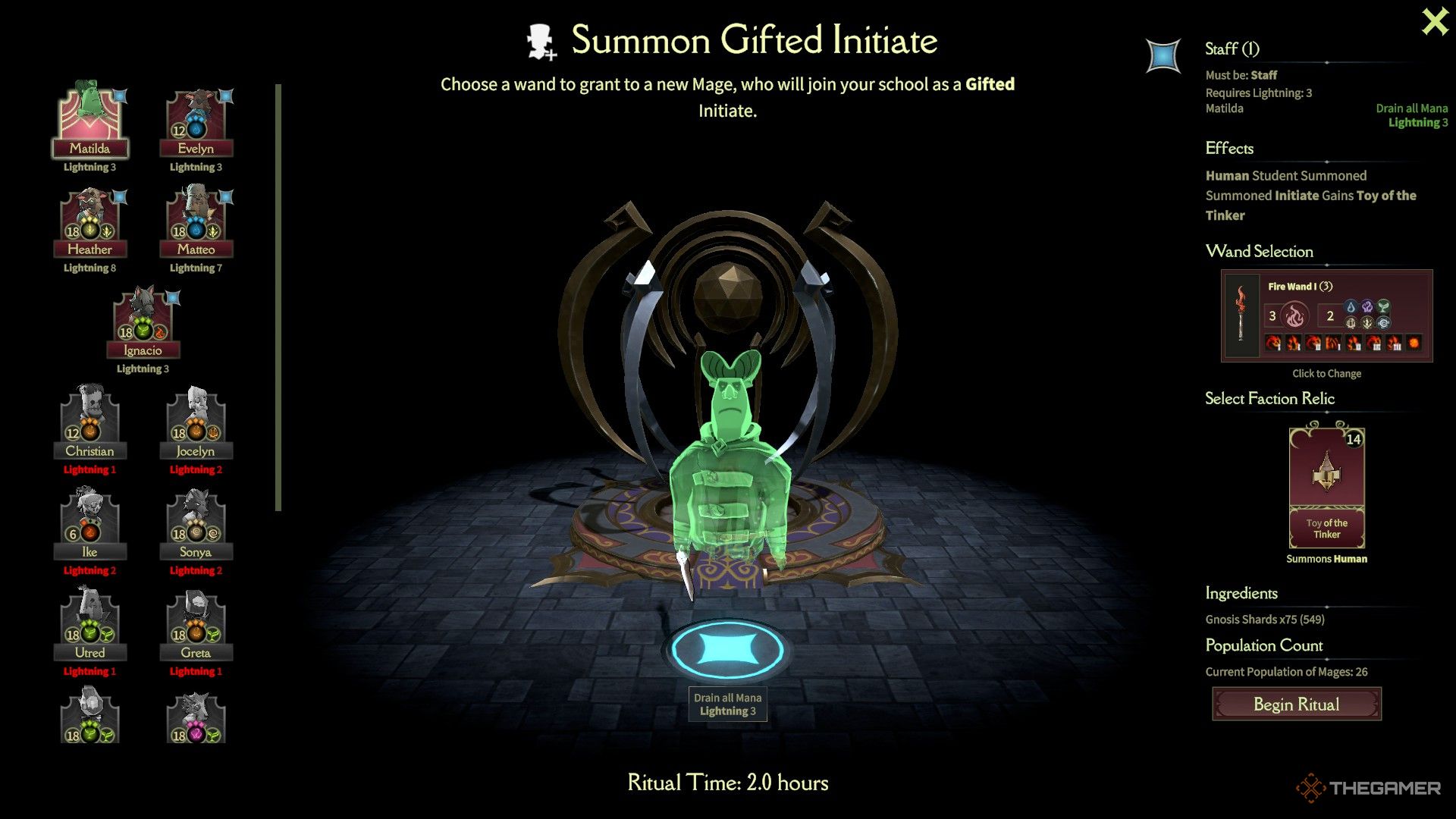 A Convocation Ritual is used to summon a student of a specific race in Mind Over Magic.