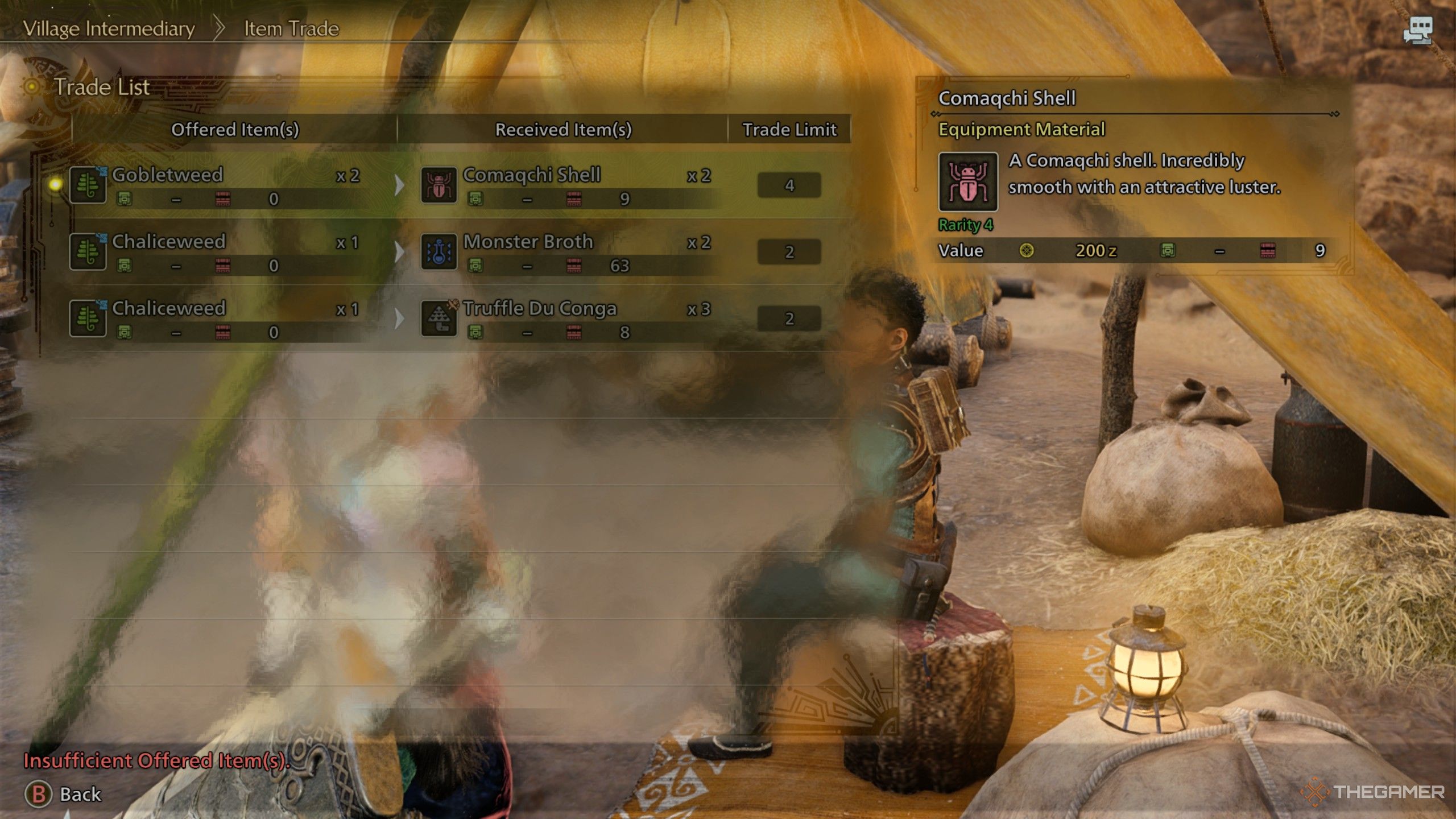 Trading chaliceweed and gobletweed with rove through Nata in monster hunter wilds.