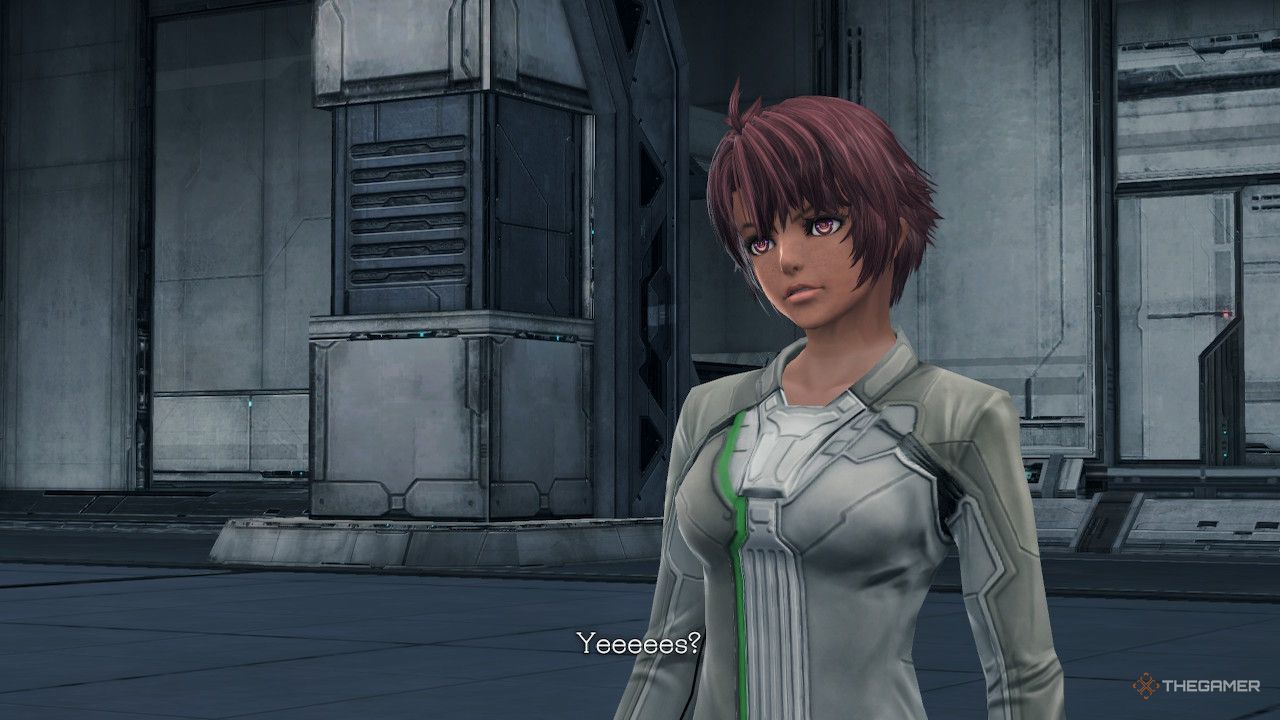 Speaking with Alexa in a cutscene in xenoblade chronicles x definitive edition.