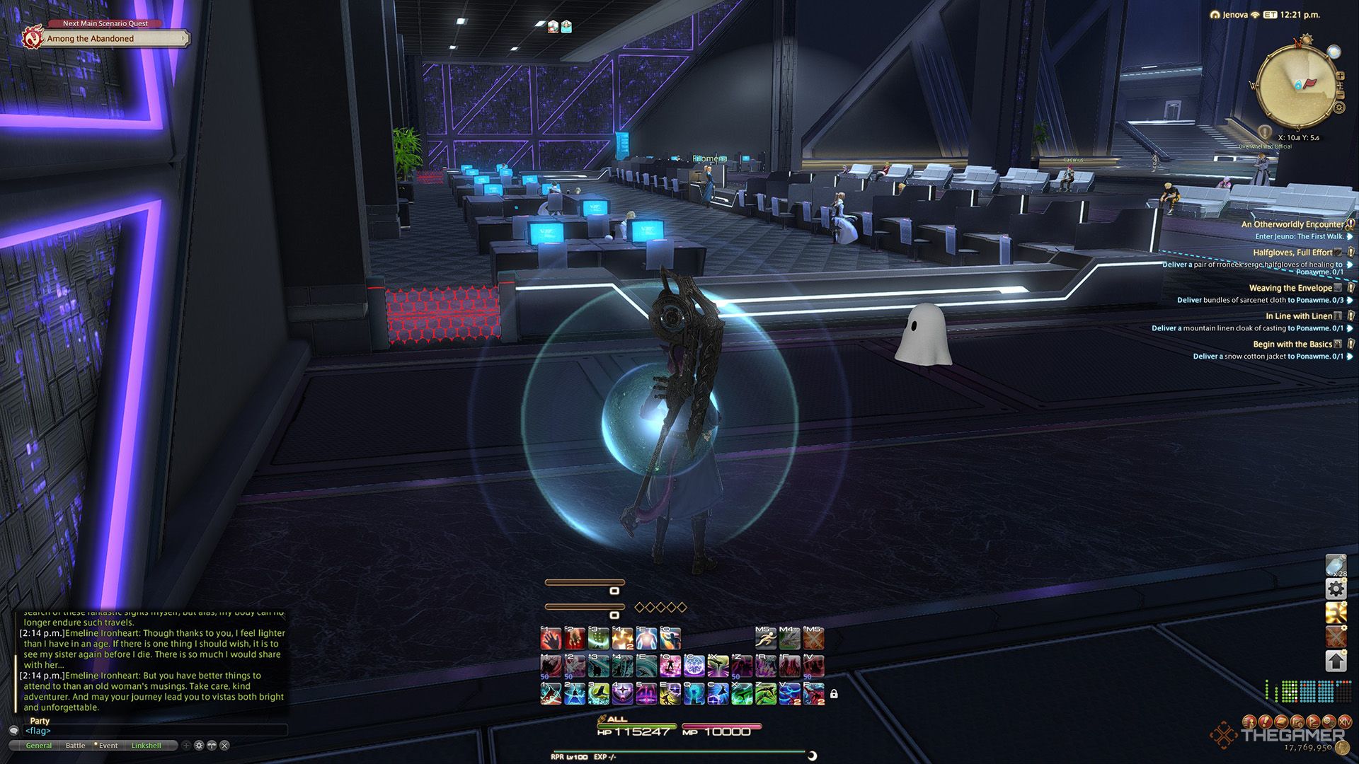 A player standing at a Sightseeing Log location in Final Fantasy 14.
