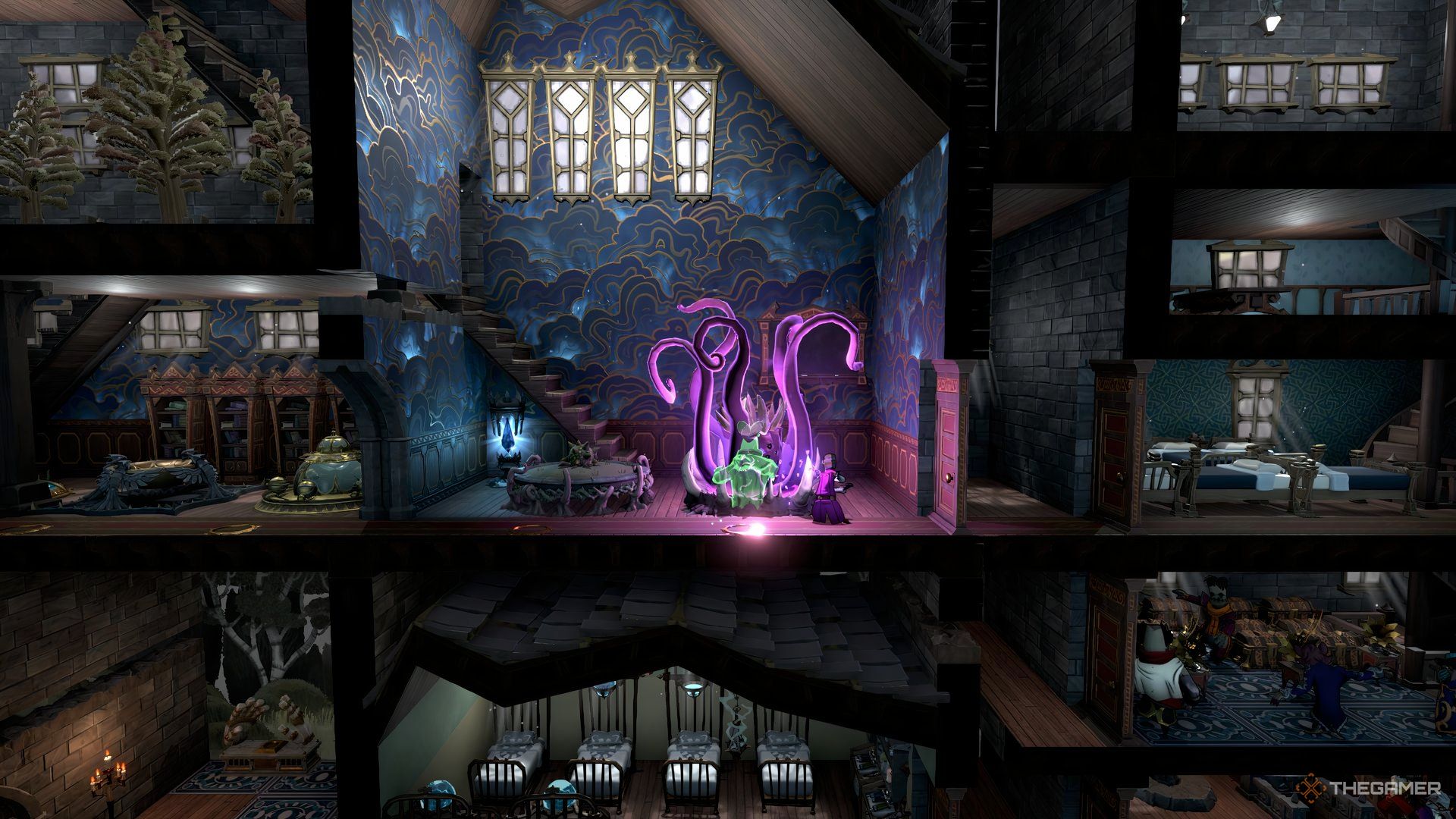 The Founding Ghost teaches a class in dark magic in Mind Over Magic. 