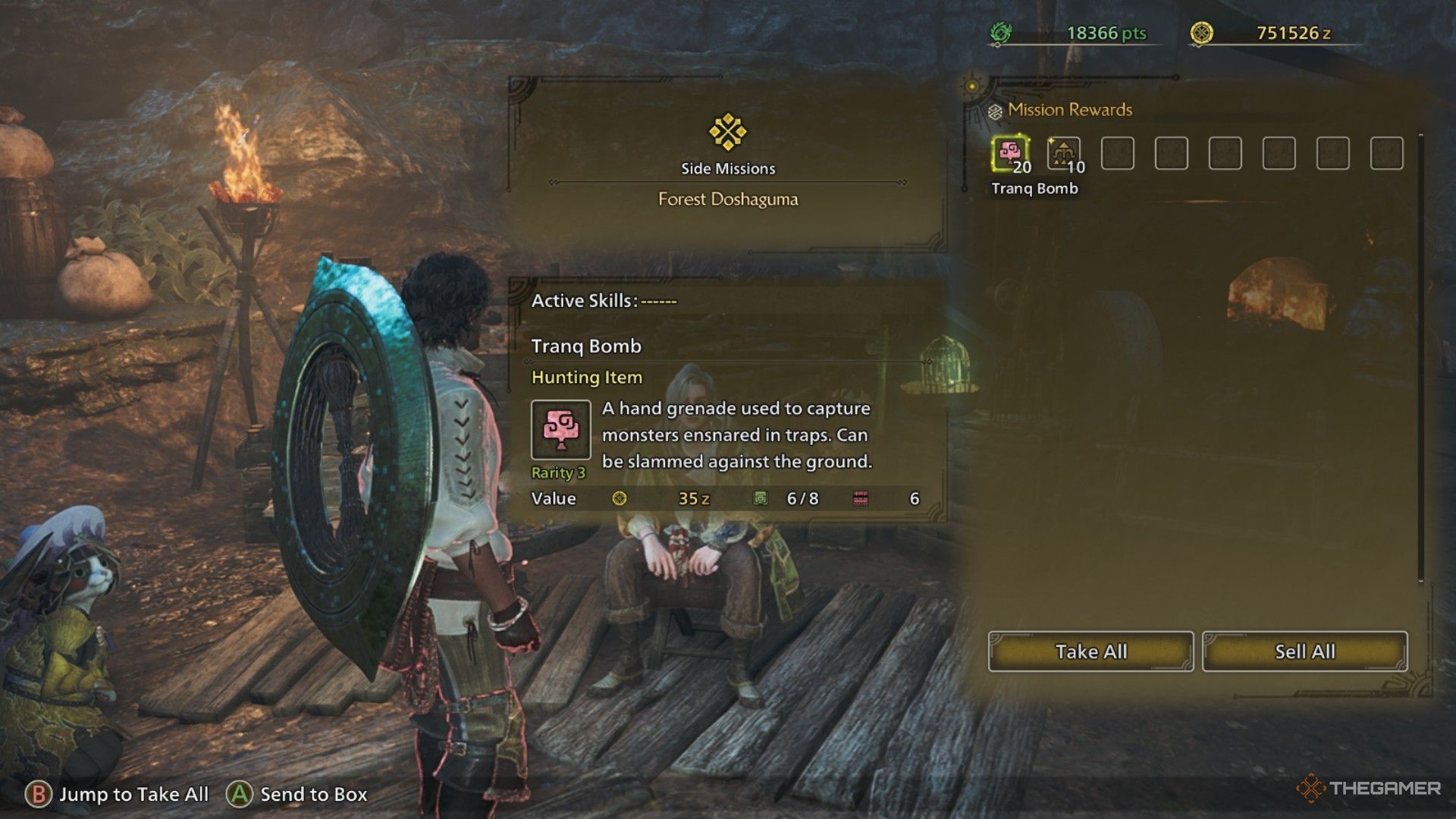 The image shows the rewards for completing the Forest Doshaguma side quest in Monster Hunter Wilds.
