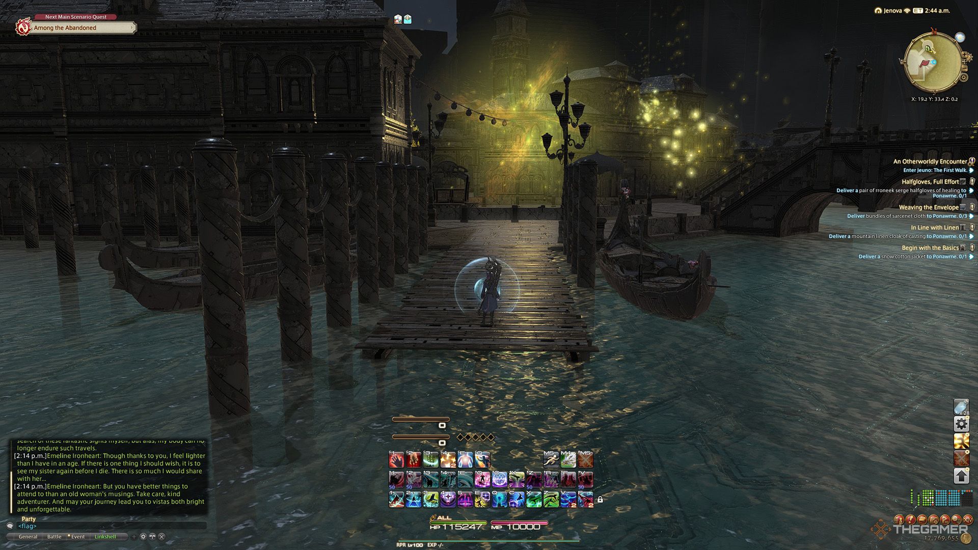 A player standing at a Sightseeing Log location in Final Fantasy 14.