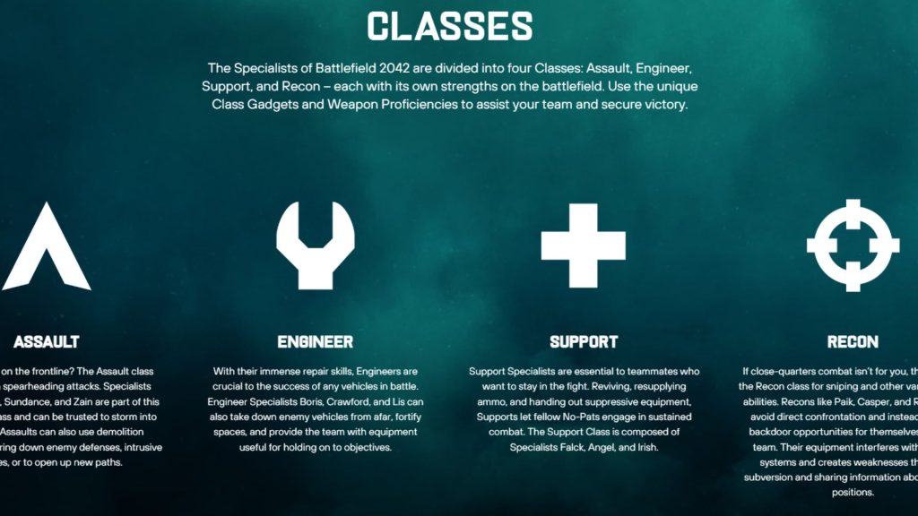 battlefield classes