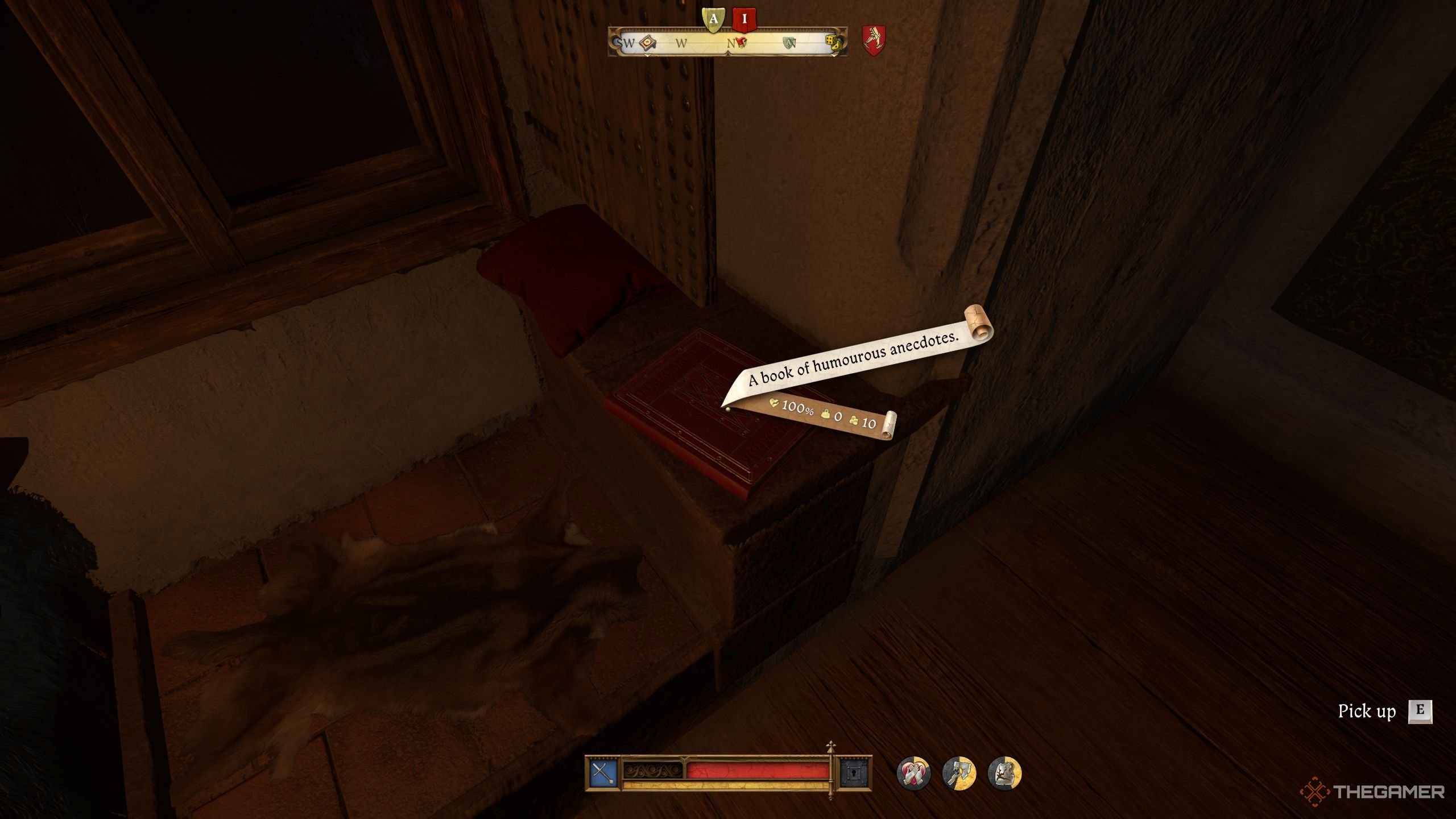 Henry standing in front of A Book of Humourous Anecdotes.