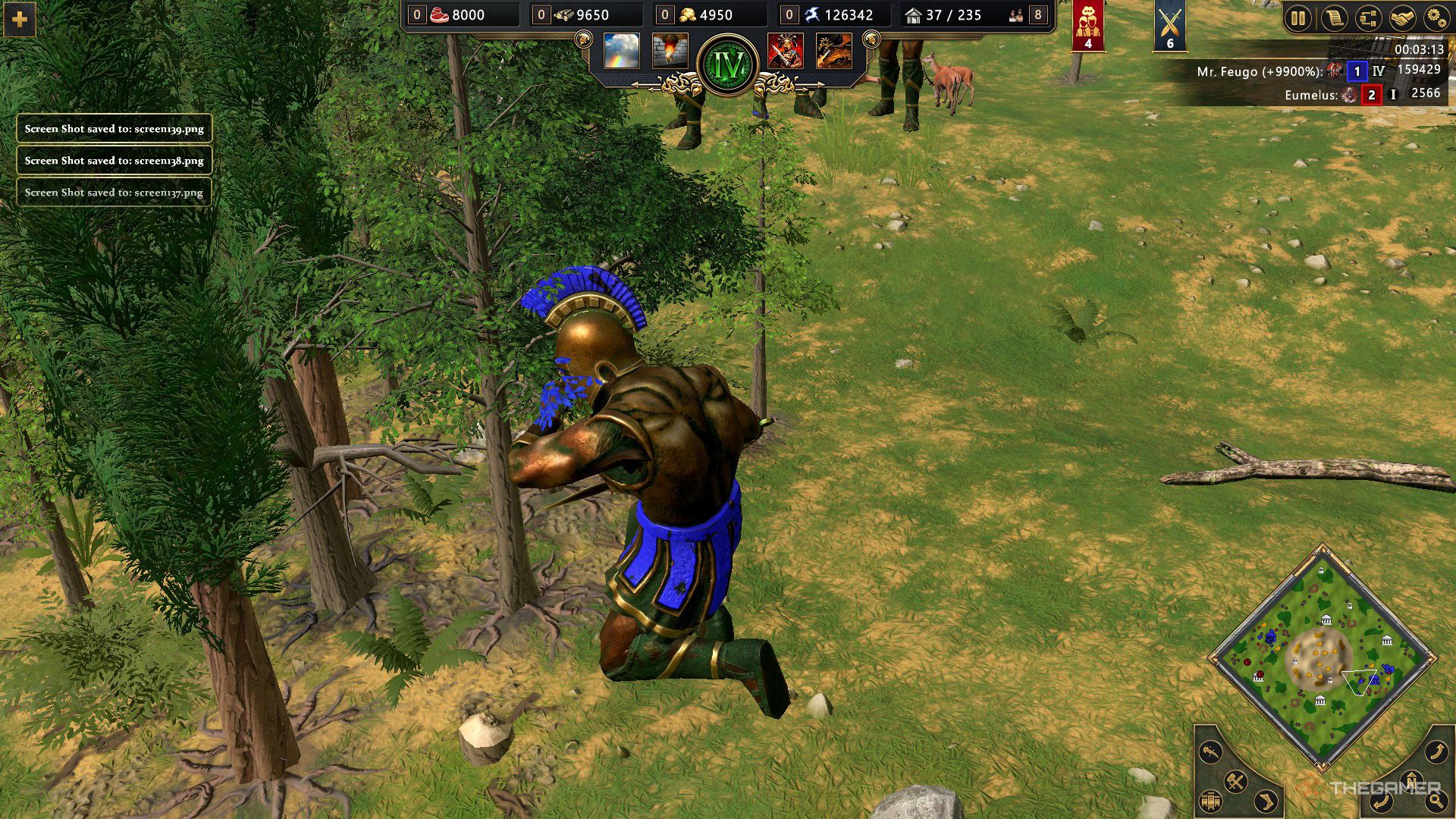 A colossus is eating a tree in Age of Mythology - Retold.
