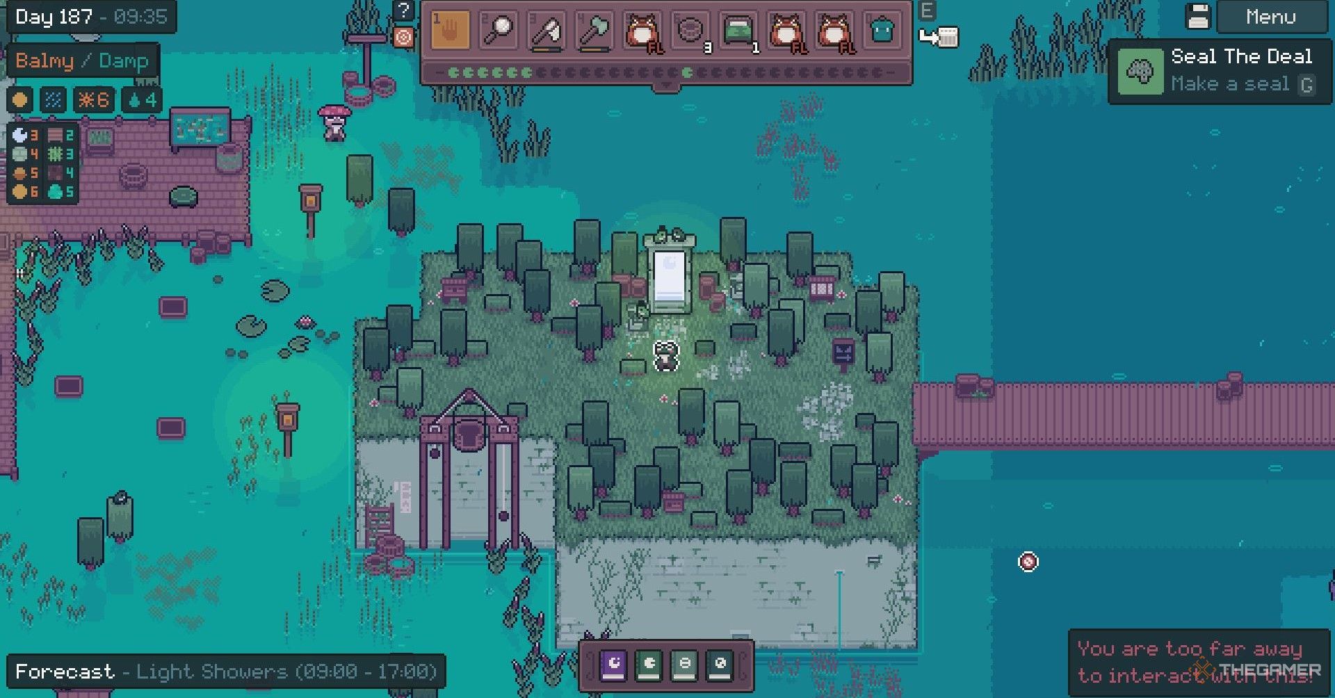 A frog near an activated portal to the Gateway Nexus in Mudborne.