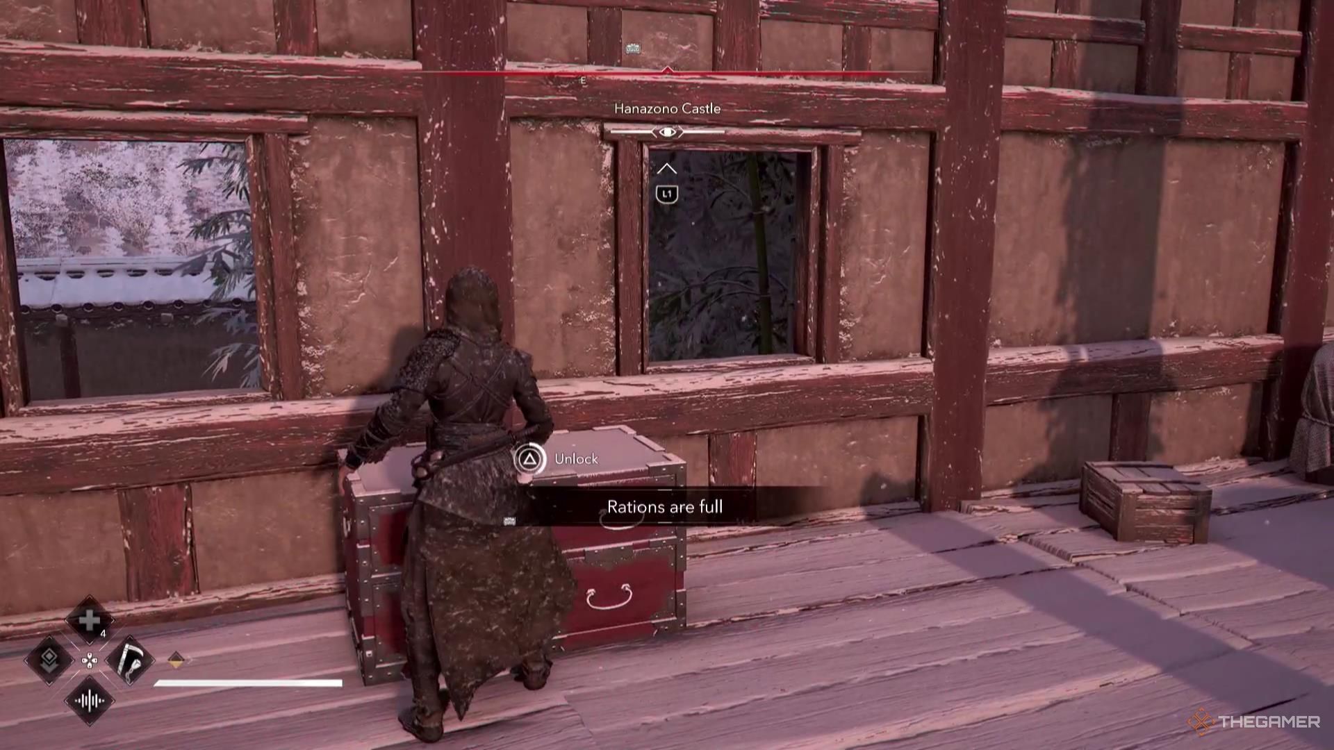 A legendary chest sits in a room in Assassin's Creed Shadows.