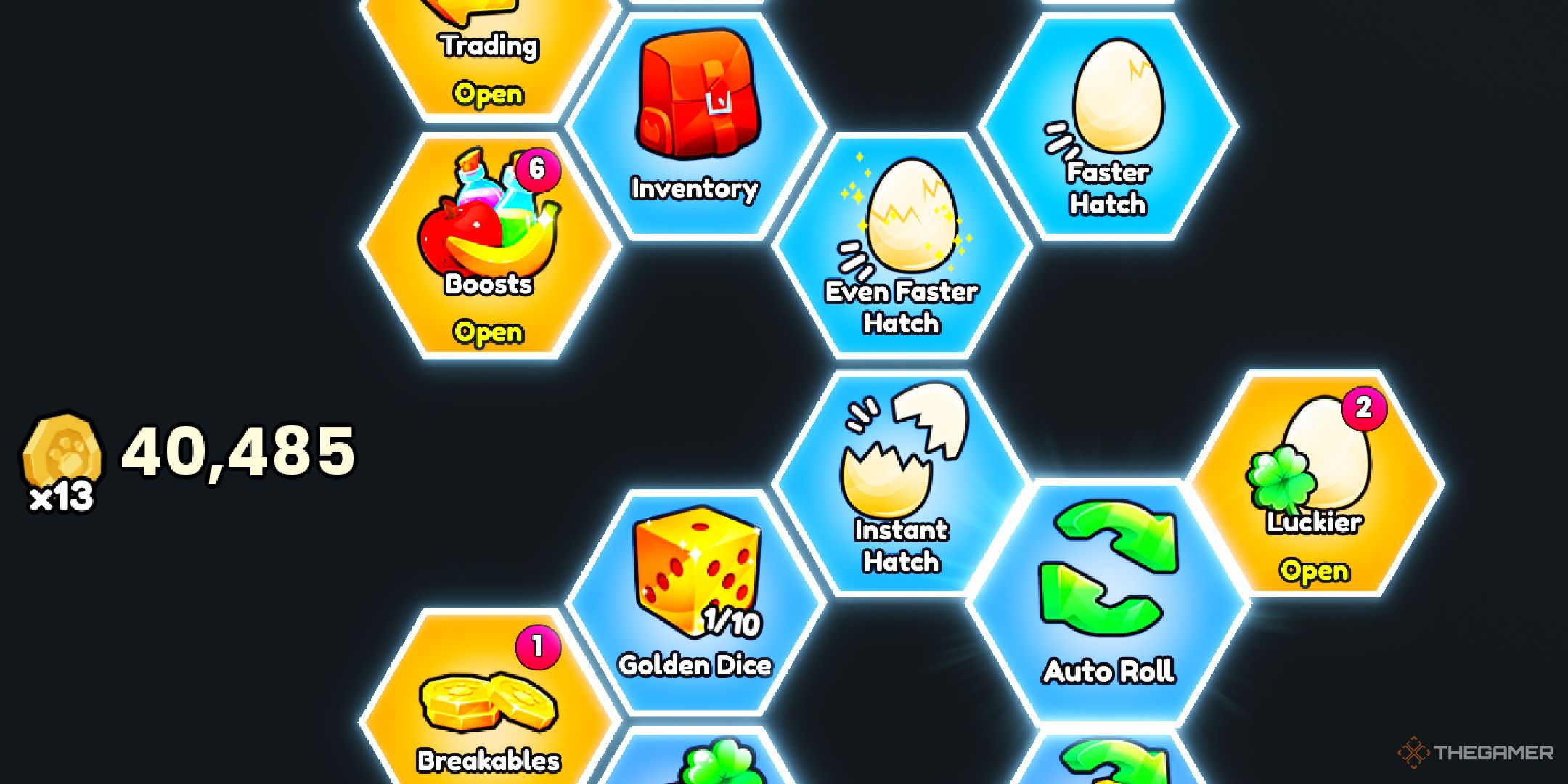 A player looking at the upgrade tree focused on Auto Roll in Pets Go on Roblox.