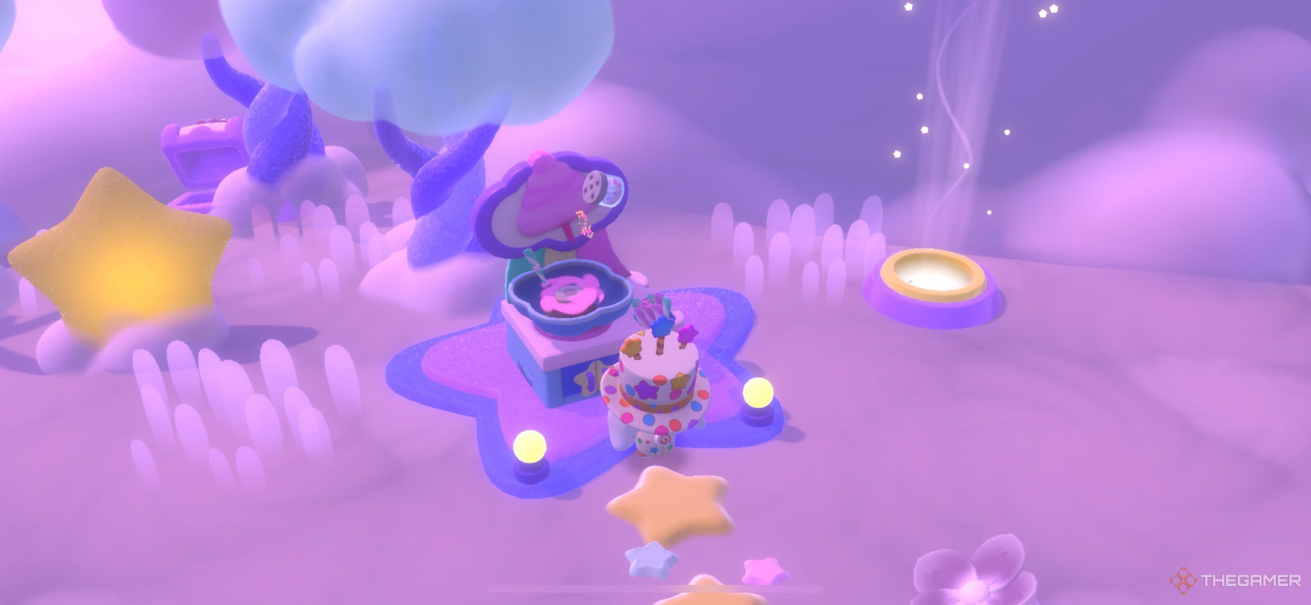 A player making a candy cloud in Hello Kitty Island Adventure.