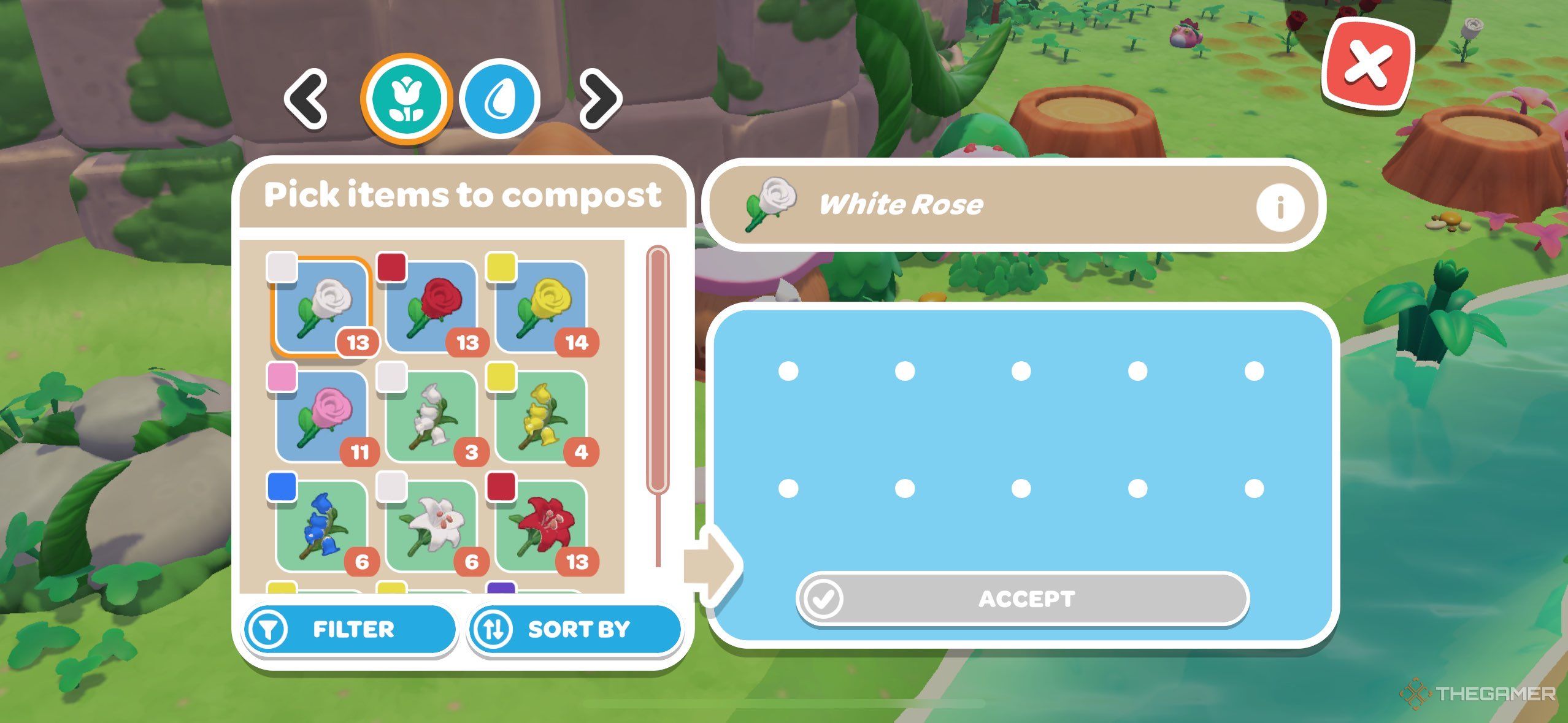 A player using the composter in Hello Kitty Island Adventure.