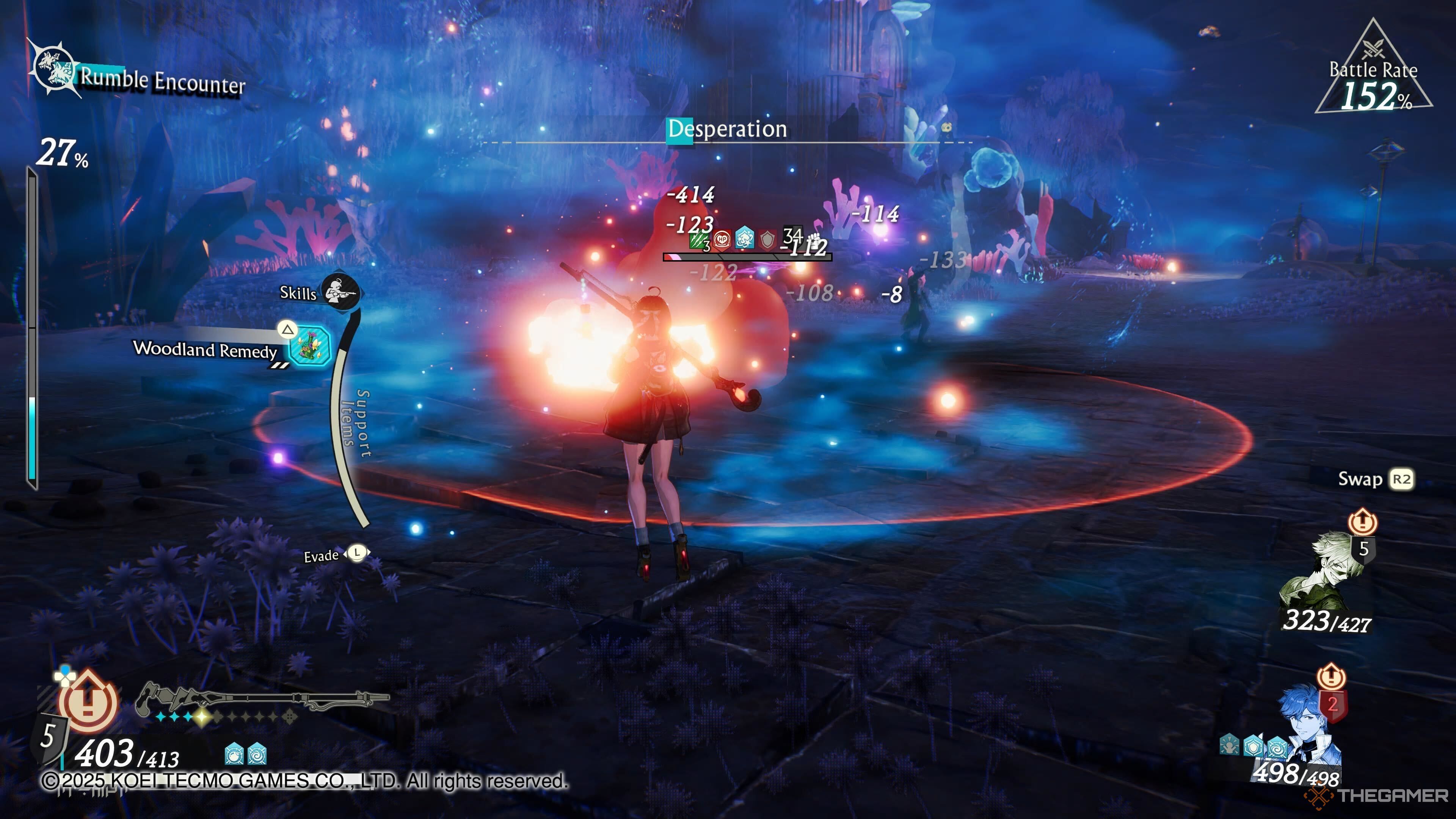 A Rumble Encounter against Slimes in Atelier Yumia