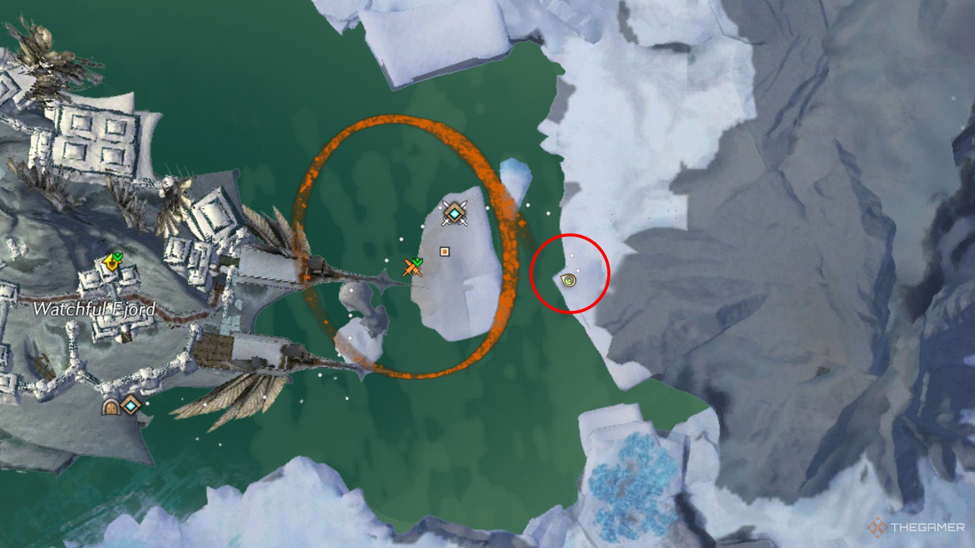 The map showing Mabon's Journal location in Guild Wars 2.