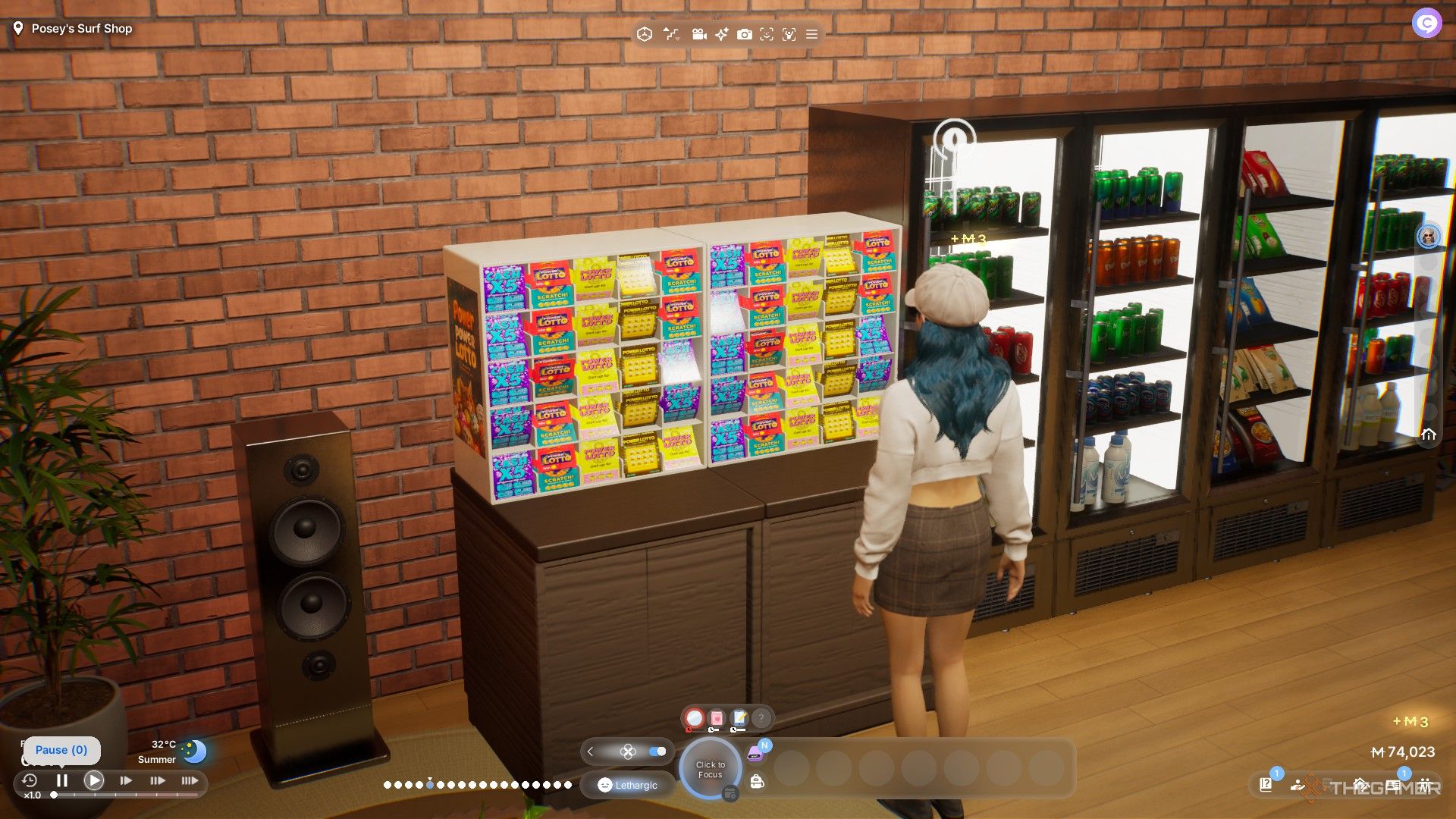 A zoi near a lottery stand in InZoi.