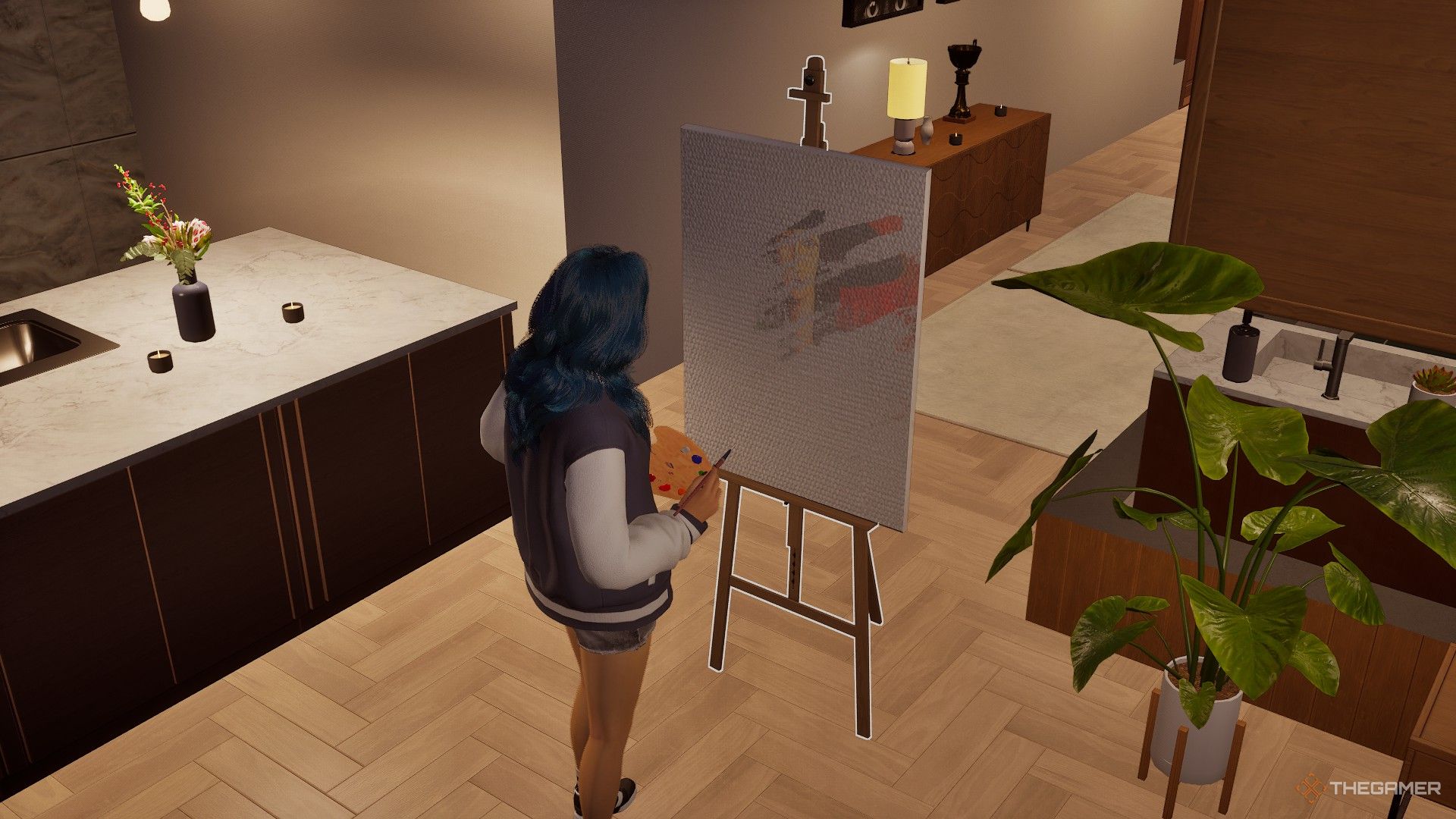 A zoi painting in InZoi.