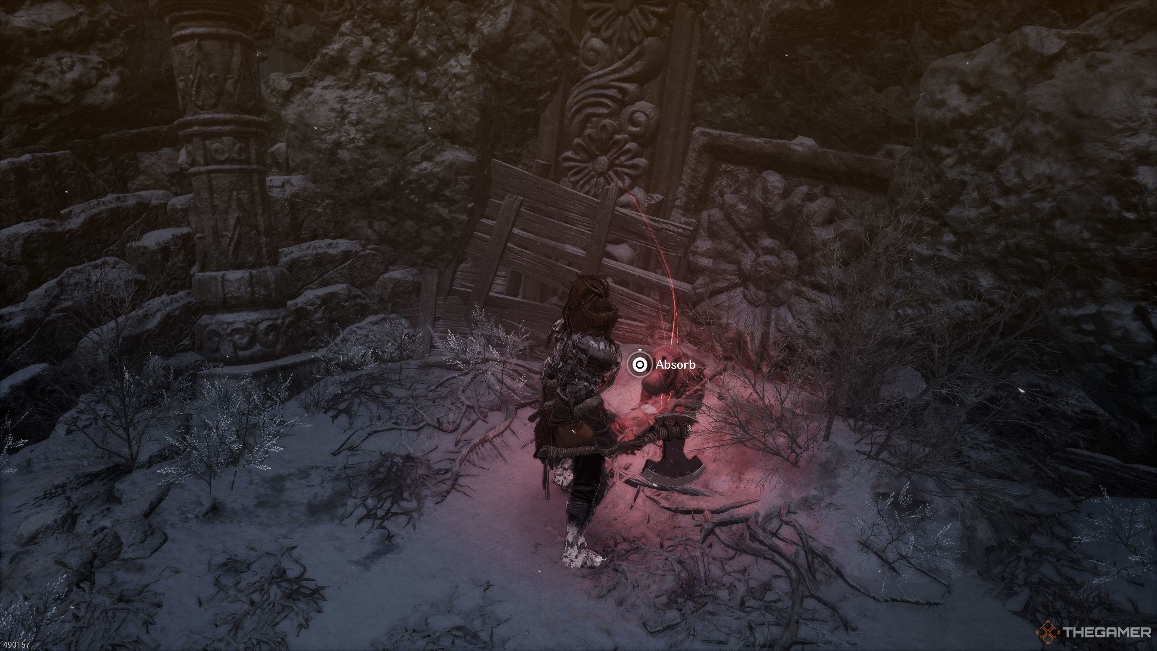 Absorbing a Soul Tear in The First Berserker Khazan.