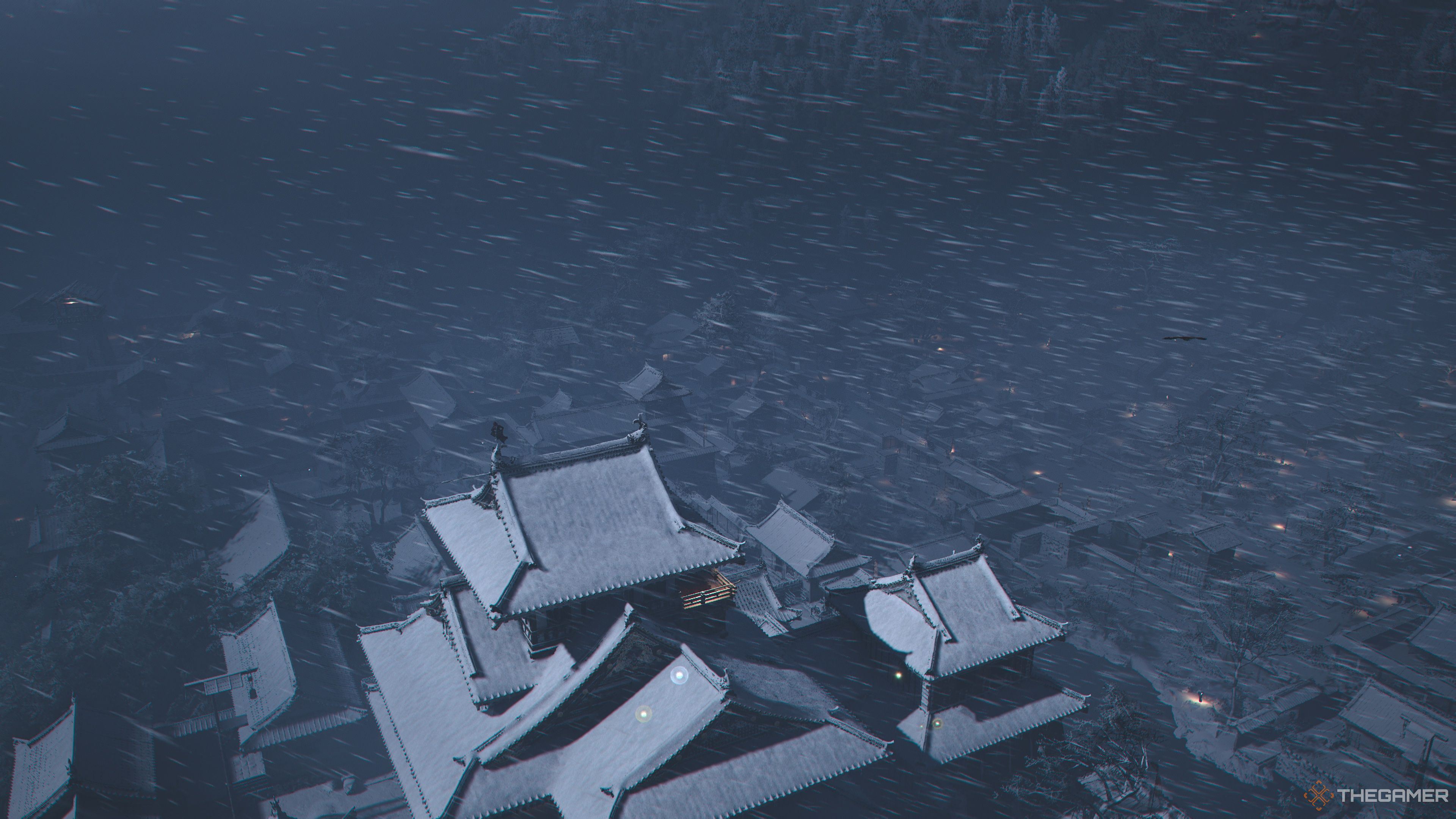 Naoe at the Fukuchiyama Castle Viewpoint in Assassin's Creed Shadows.