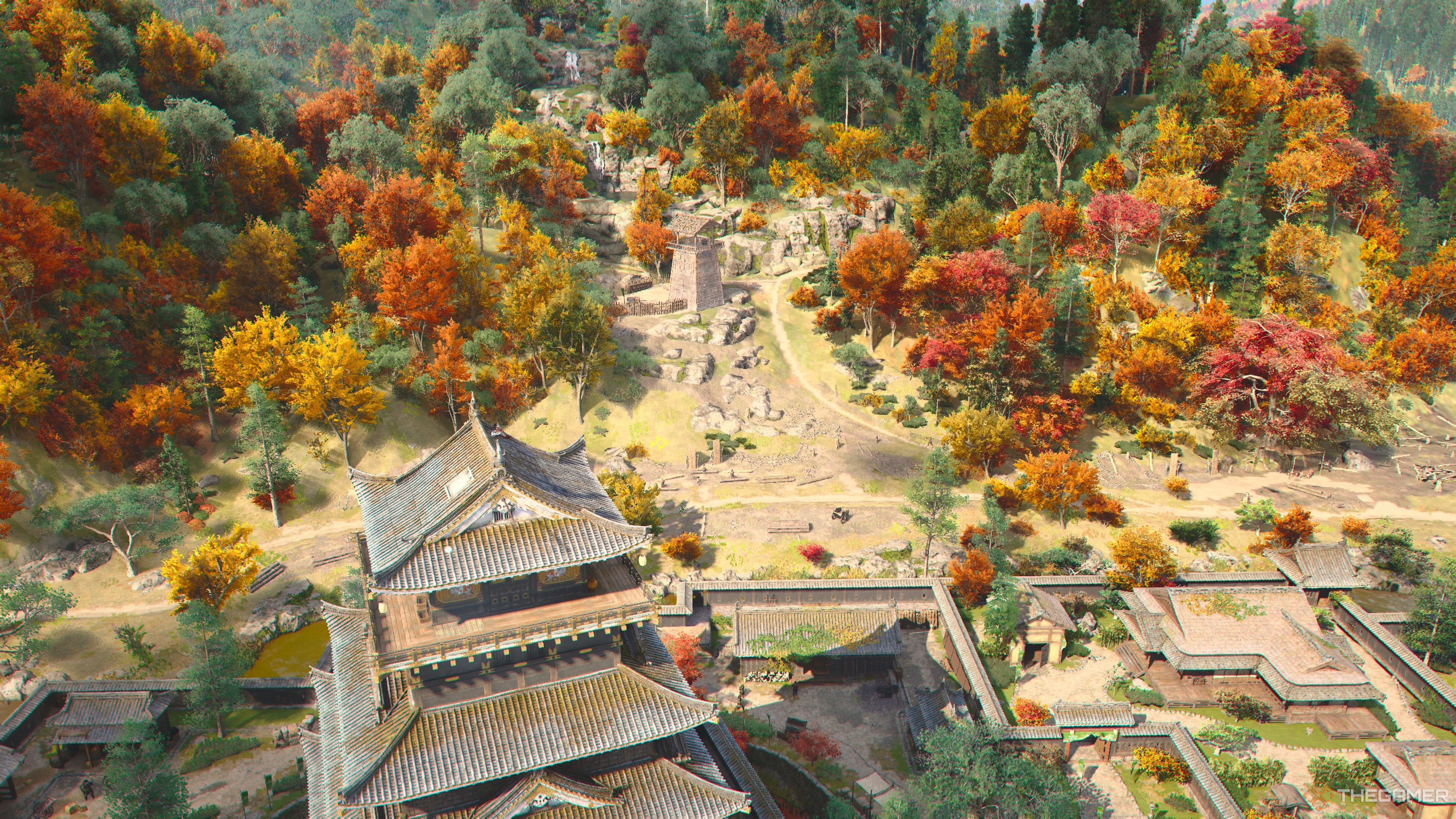 The Koriyama Castle Viewpoint in Assassin's Creed Shadows.