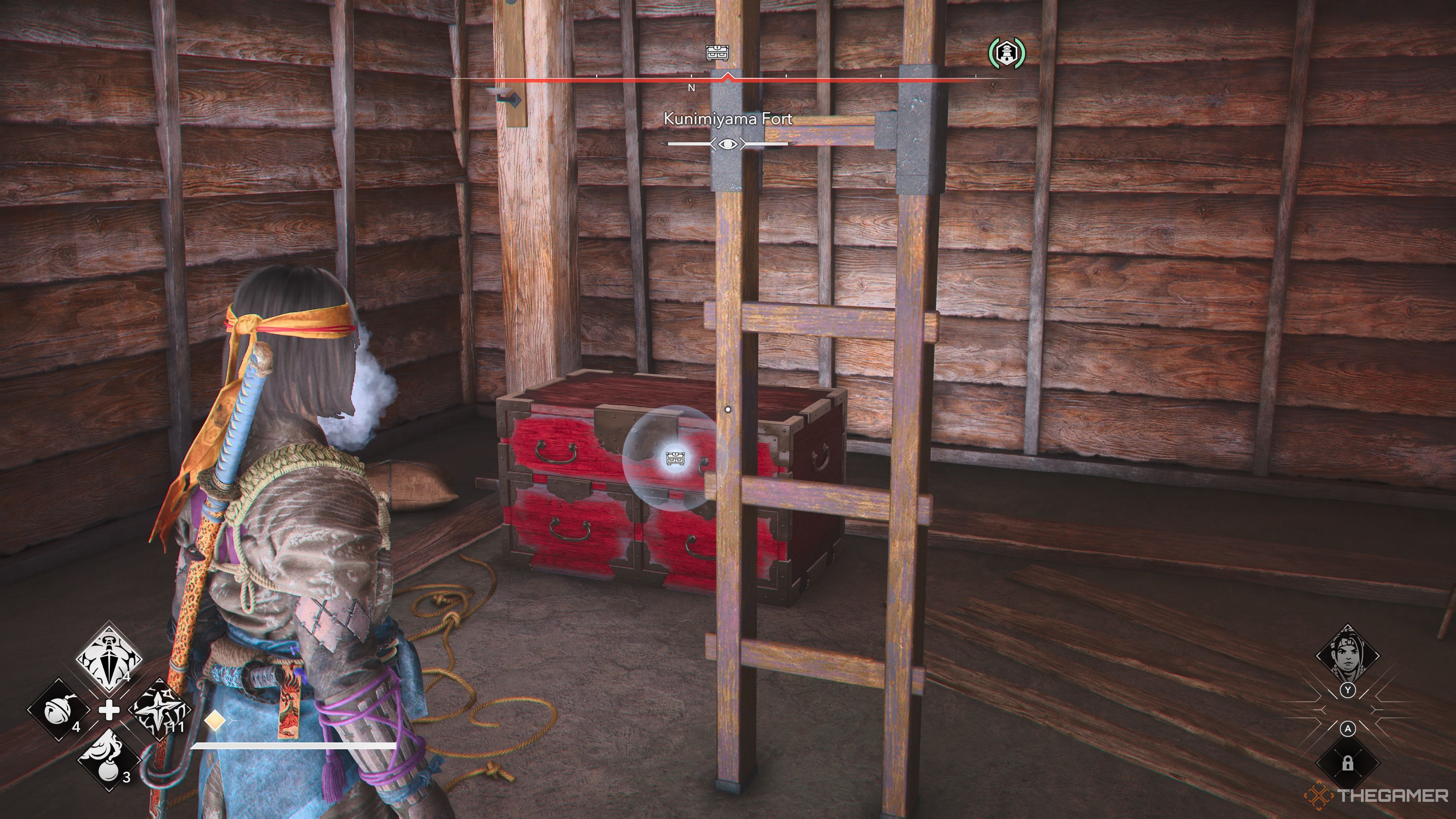 The Kunimiyama Fort Main Chest in Assassin's Creed Shadows.
