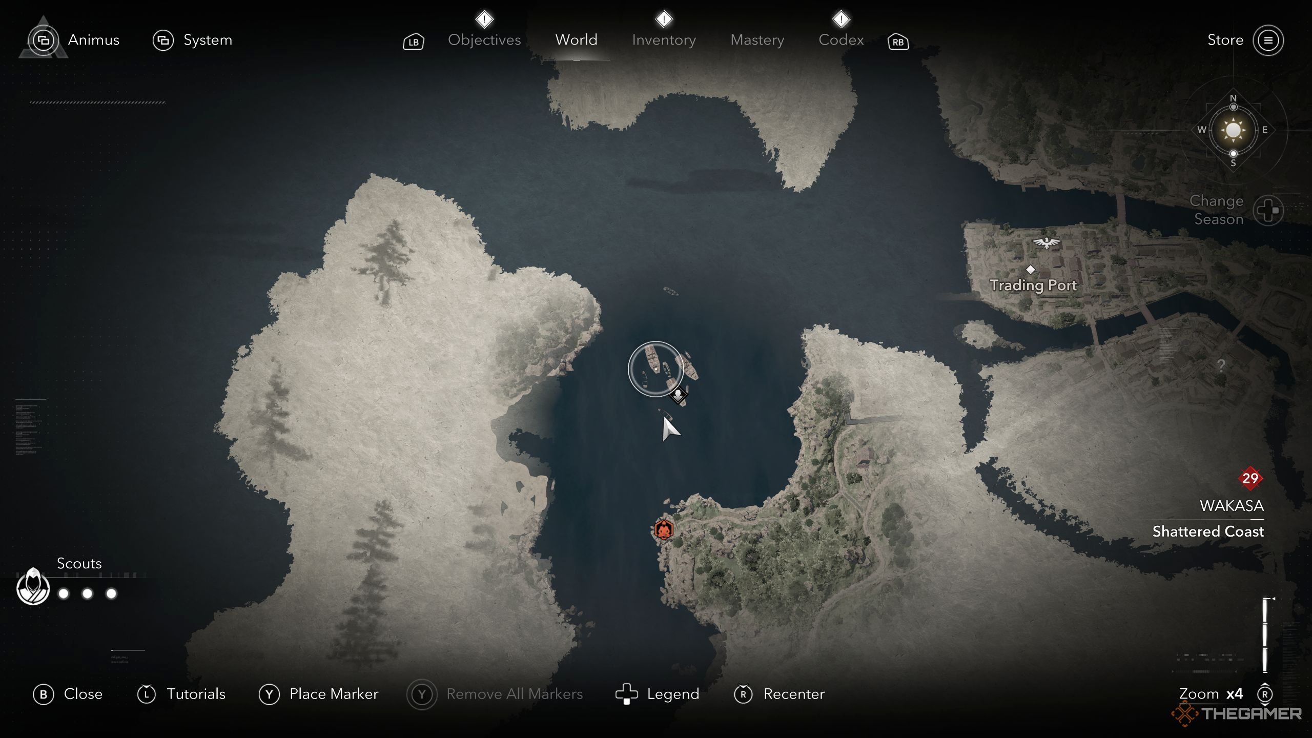 AC Shadows pirates location in sea on the map.