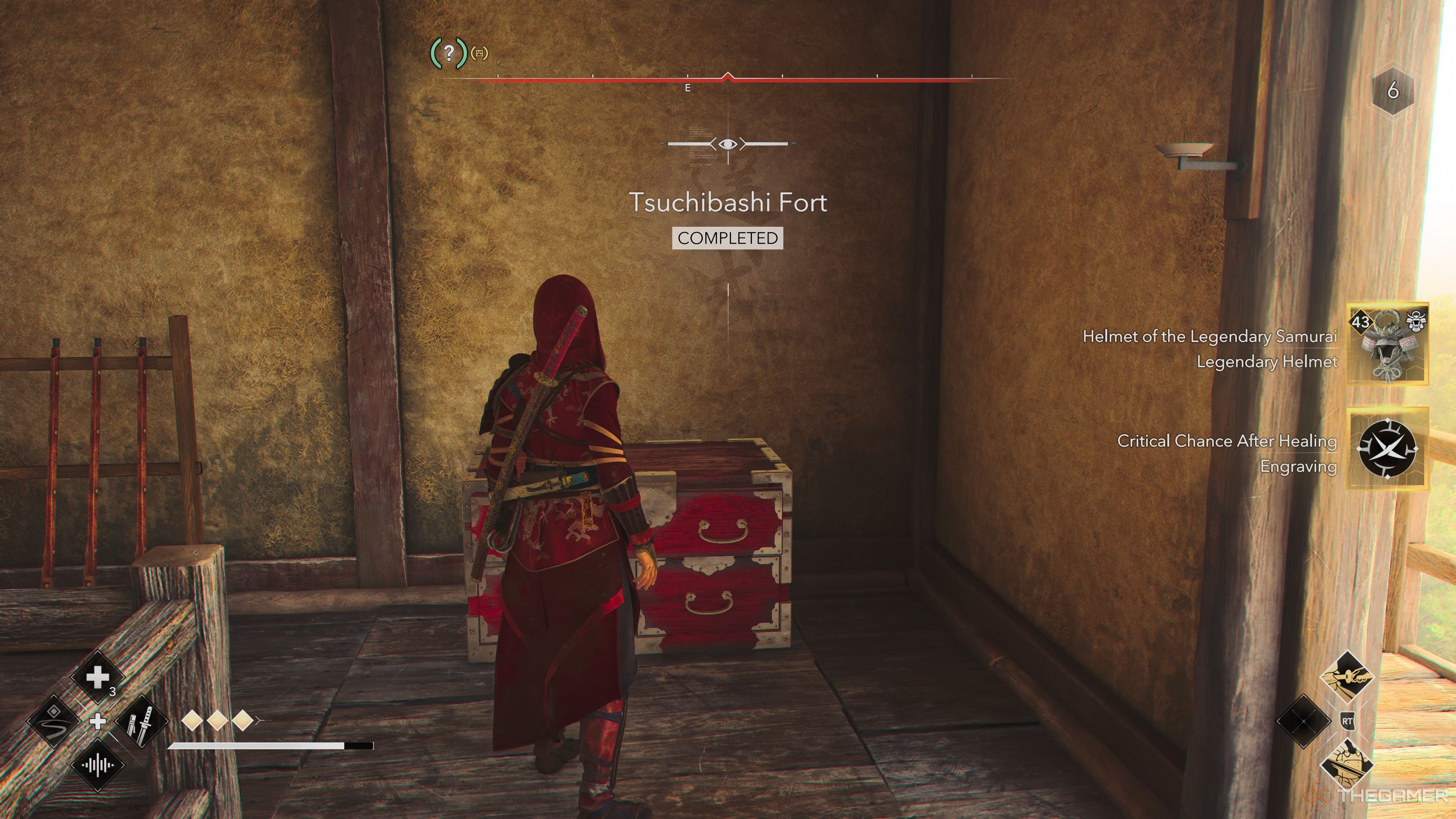 Naoe claims the Tsuchibashi Fort Rewards including the Helmet of the Legendary Samurai for Yasuke.