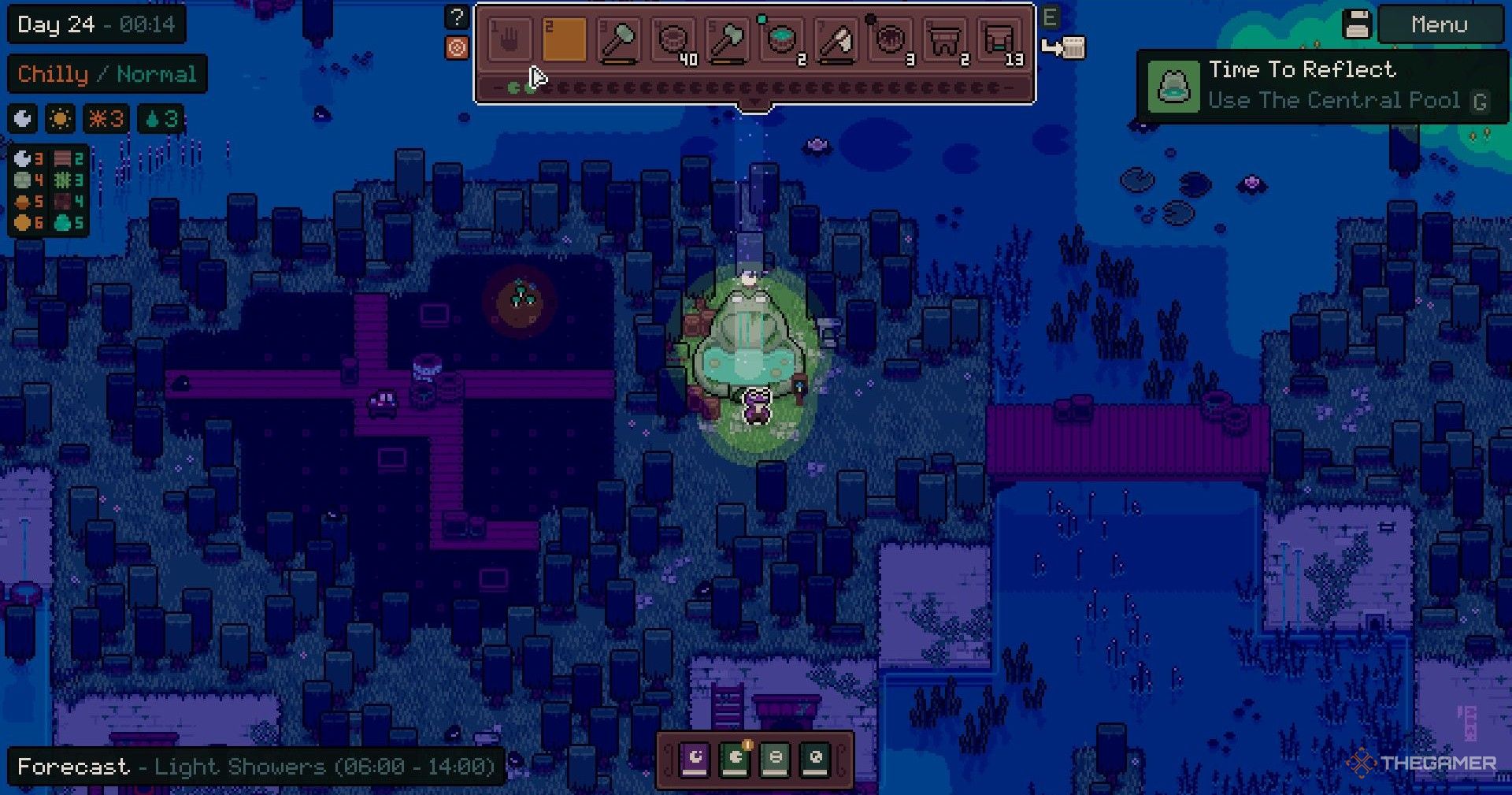 Activating the central reflection pool in Mudborne.