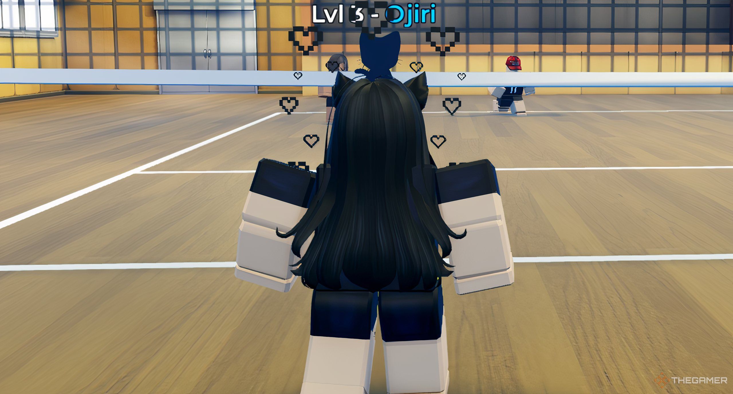 A player in Roblox: Volleyball Legends using the Ojiri style.