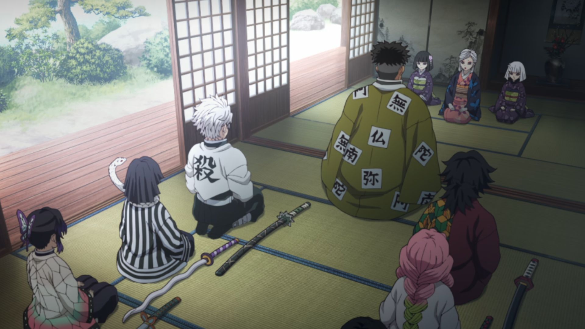 All Hashira are attending a meeting in Demon Slayer.