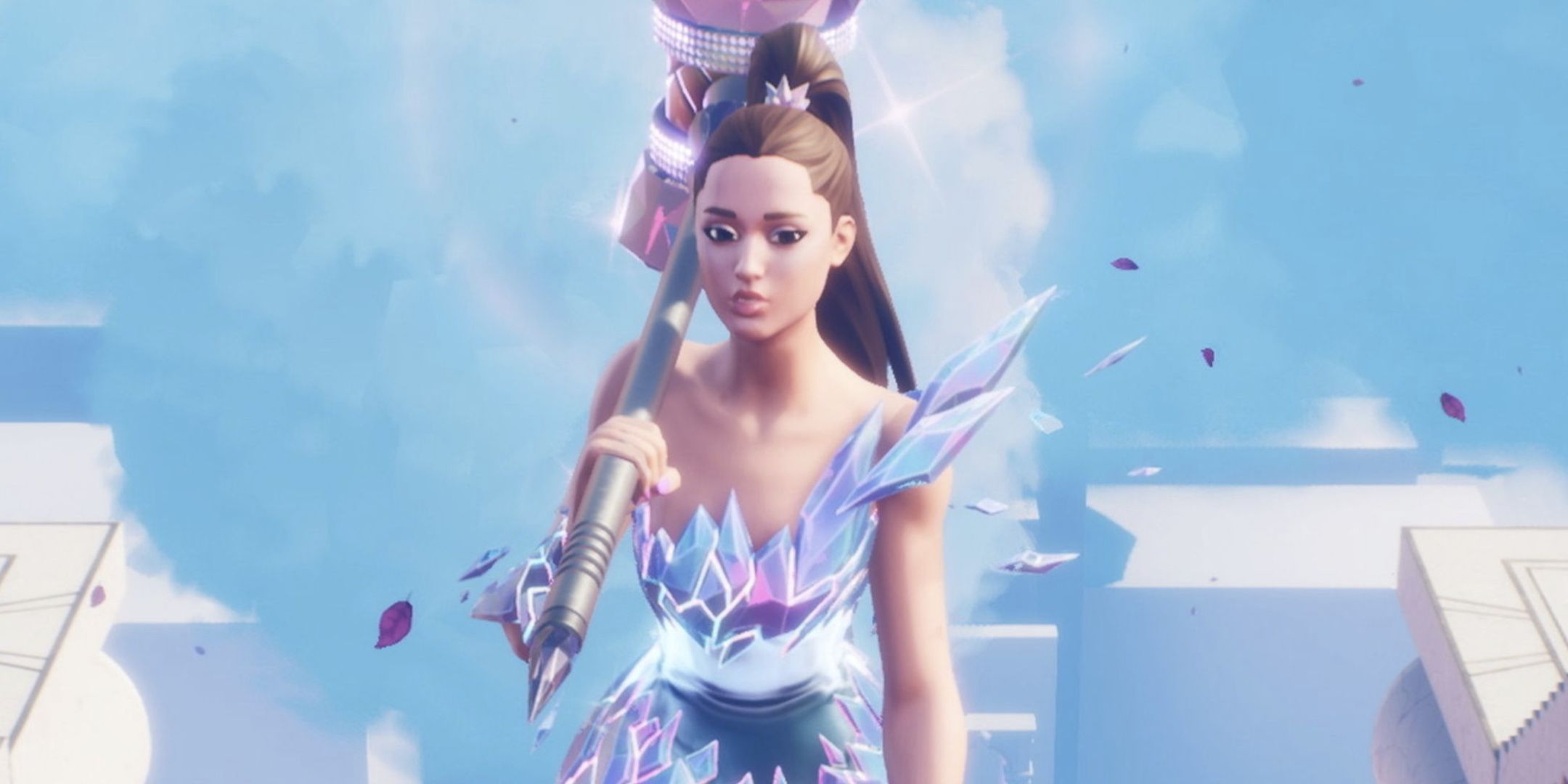 Arianna Grande as she appeared in her special event from Fortnite.