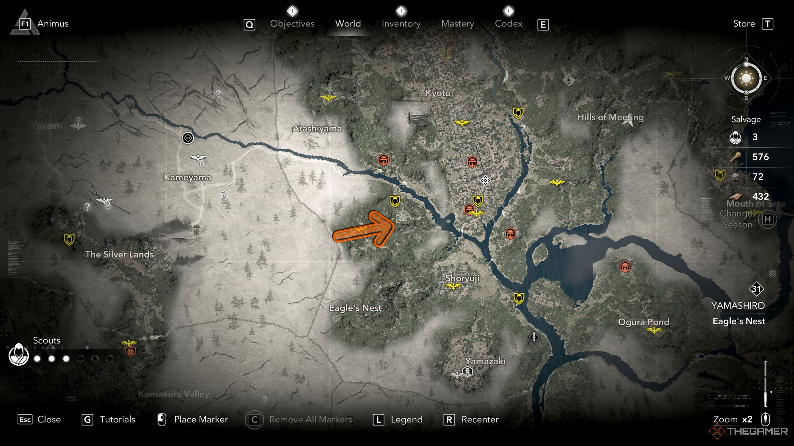 Assassin's Creed Shadows Ancient Tomb of Nanjo location on the map.