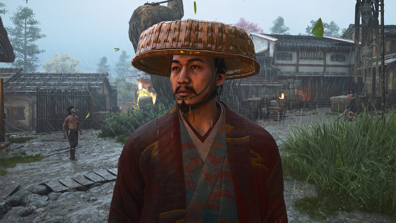 A close-up of Chief Cuckoo, a Kabukimono boss in Assassin's Creed Shadows.