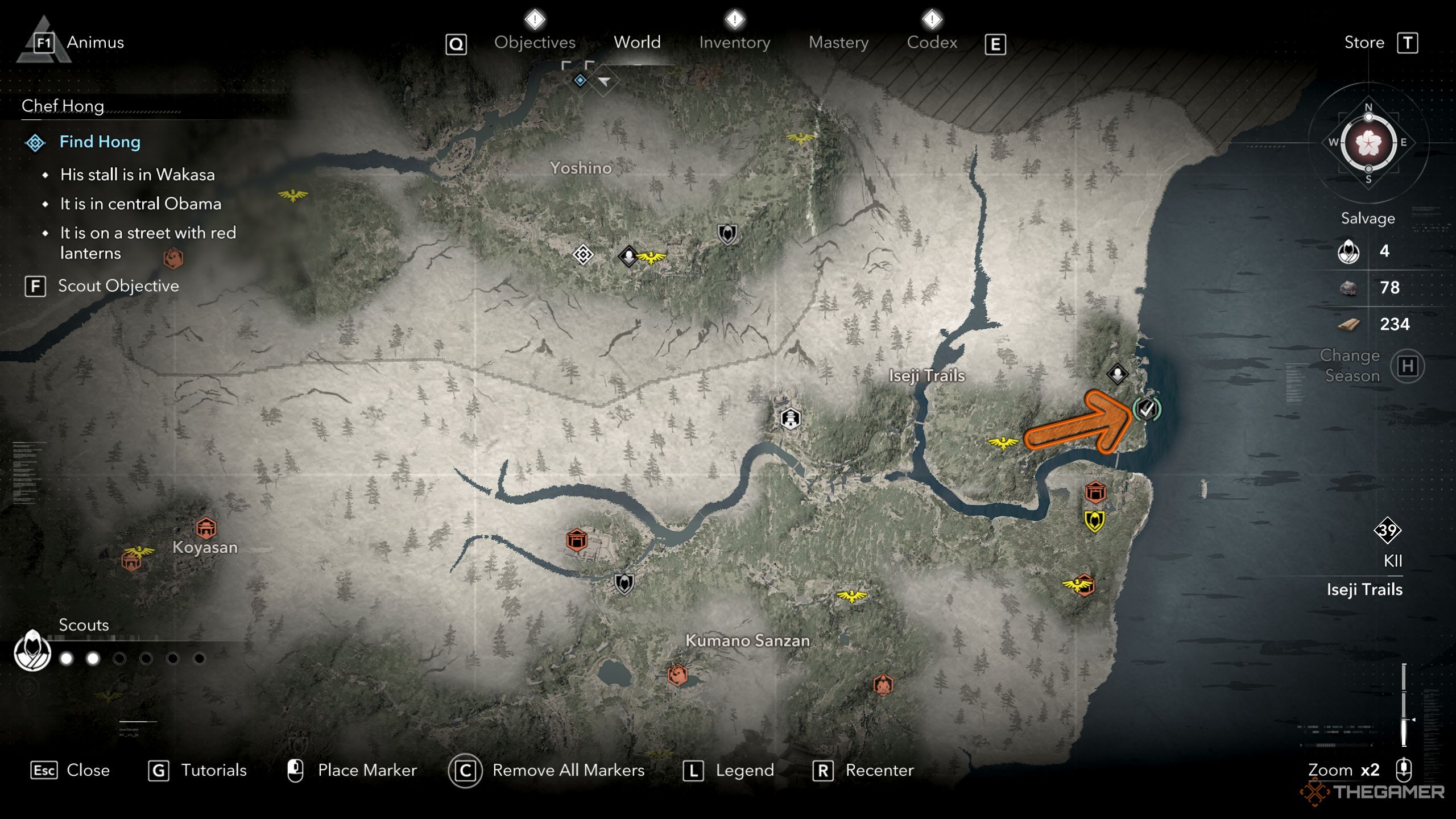 Assassins Creed Shadows Path of the Chosen on the map.