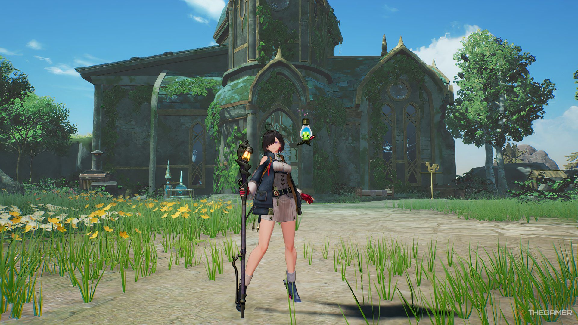Yumia standing in front of her Atelier in Atelier Yumia: The Alchemist Of Memories & The Envisioned Land.