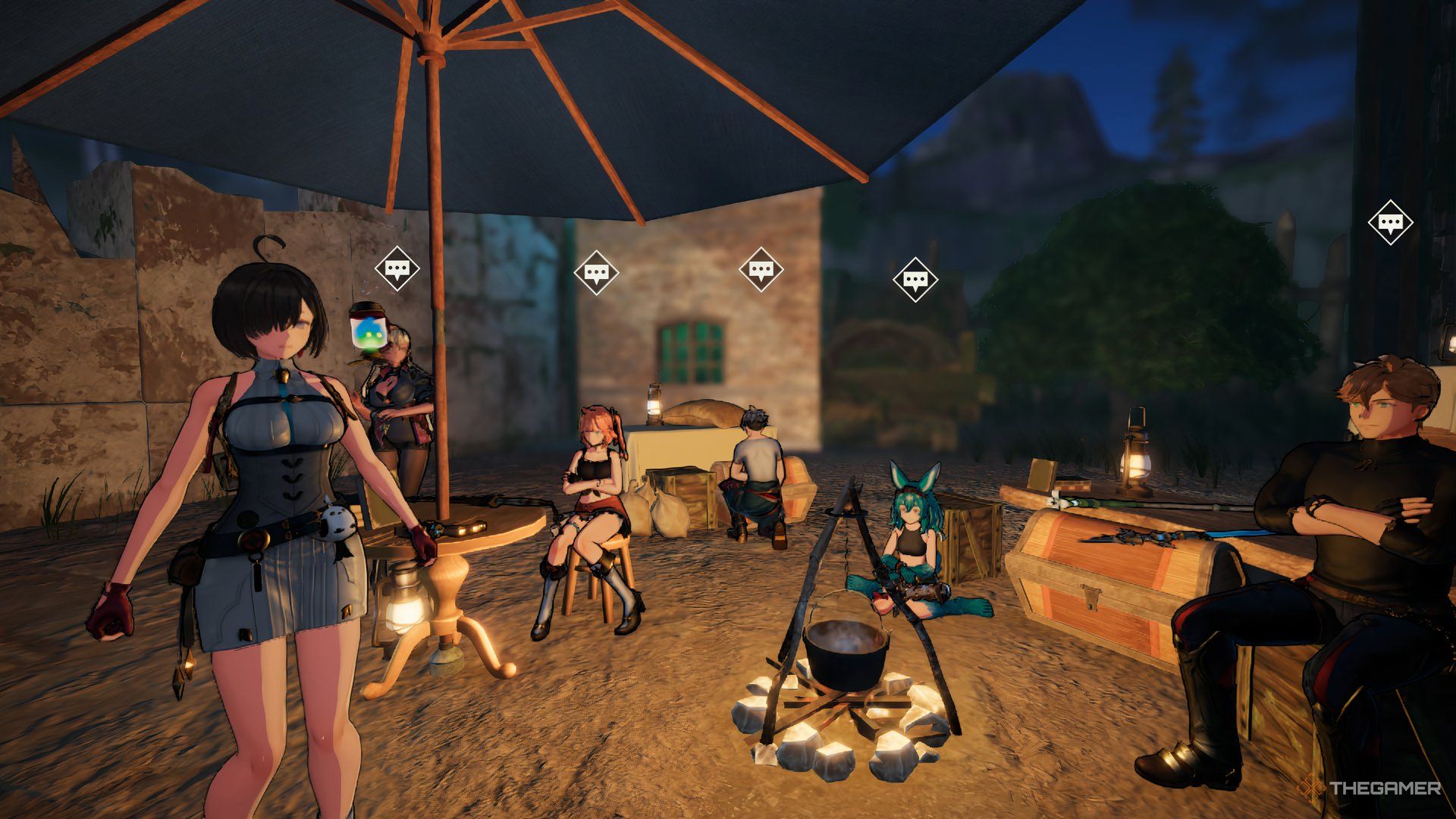 Yumia and her party camping in Atelier Yumia: The Alchemist Of Memories & The Envisioned Land.