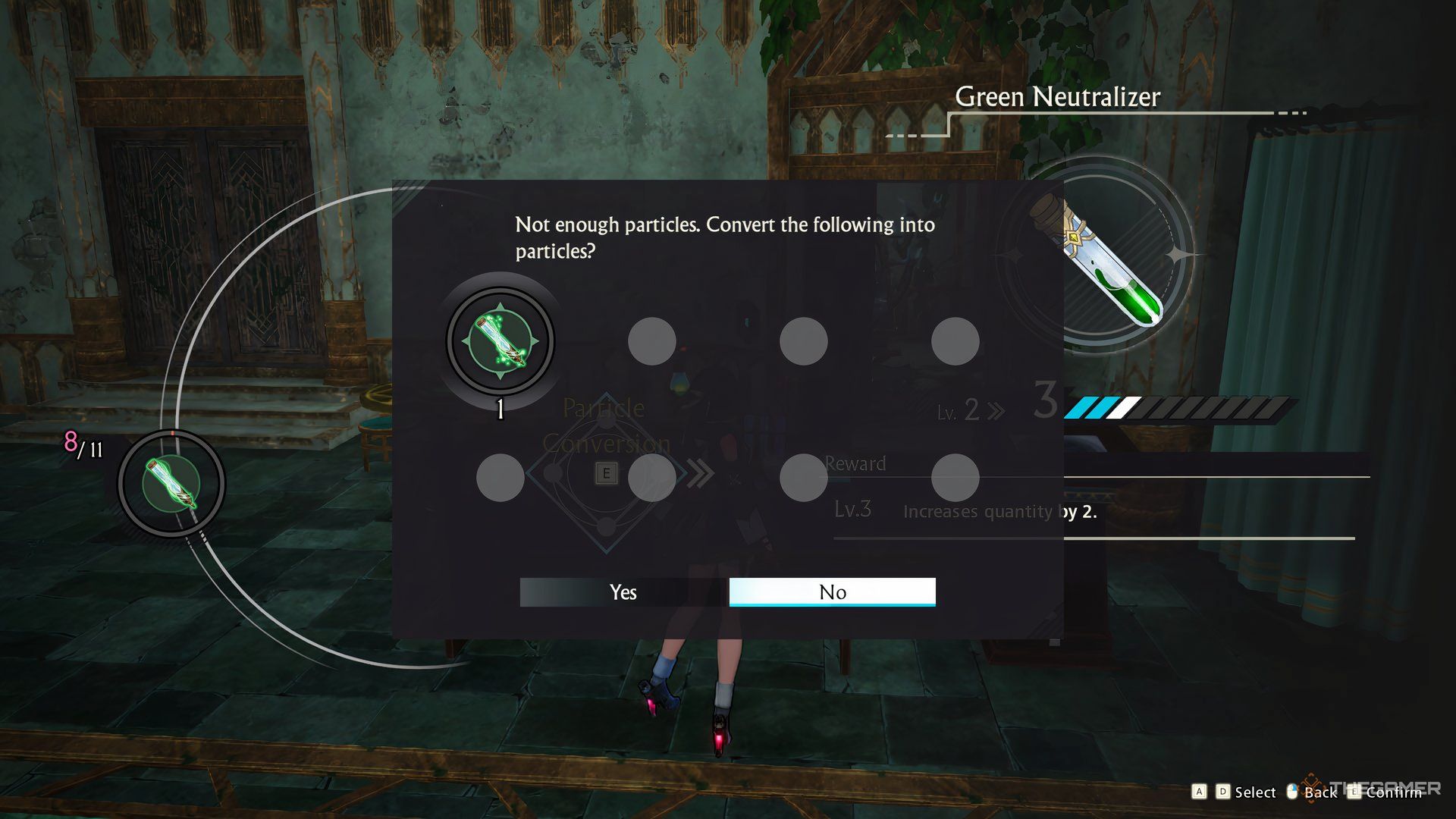 The Particle Conversion skill in action in Atelier Yumia: The Alchemist Of Memories & The Envisioned Land.