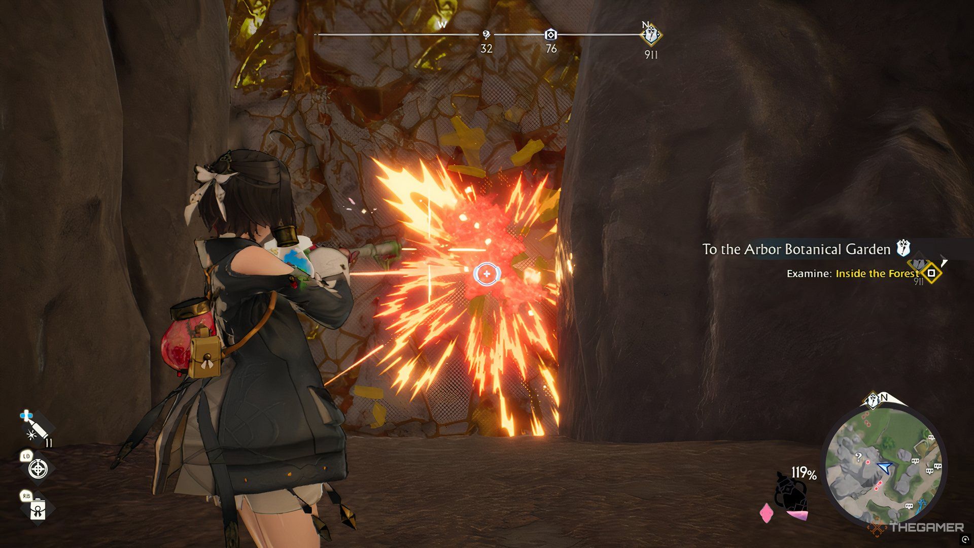 Yumia shooting a Sturdy Wall in Atelier Yumia: The Alchemist of Memories & The Envisioned Land.