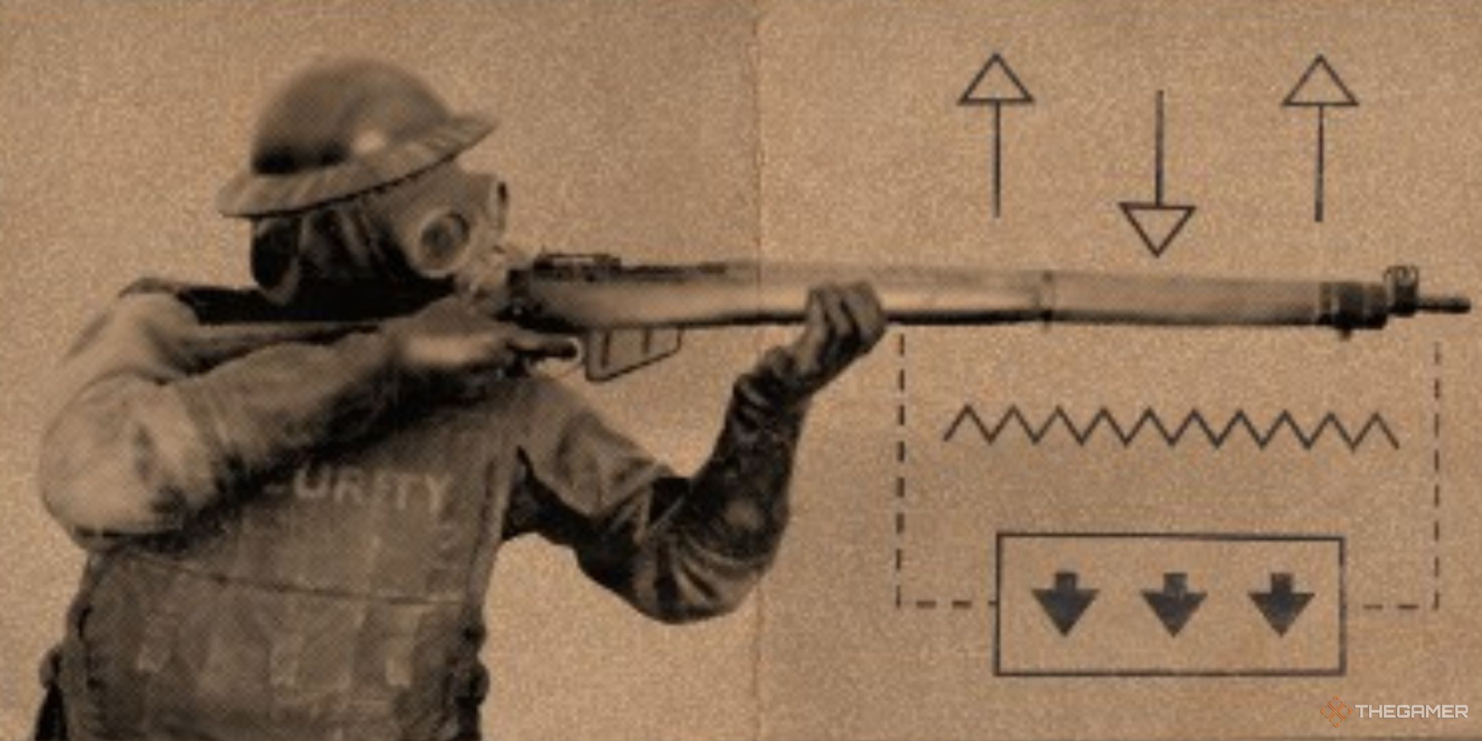 a masked soldier holds a rifle with inscrutable diagrams on the icon for the firearms handling skill in atomfall.