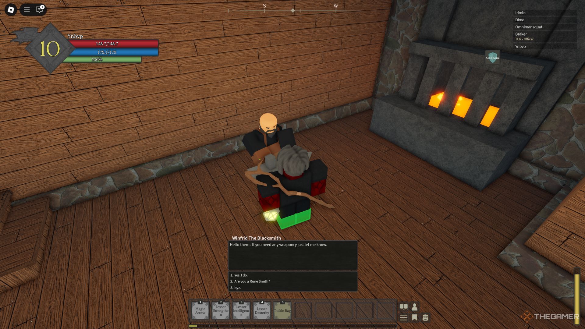 The player character shows the Blacksmith in the Wayshire area in Rune Slayer.